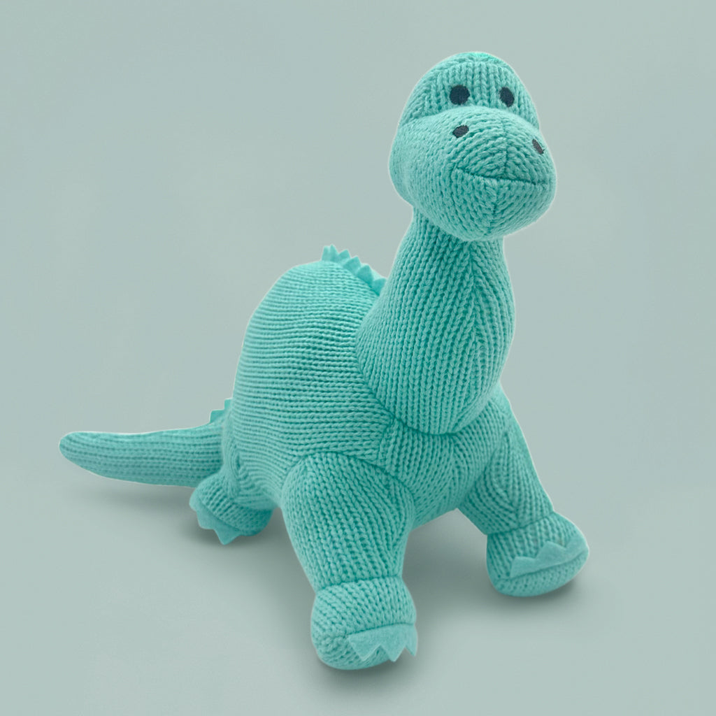 Soft Plush Diplodocus Dinosaur Stuffed Animal Toy - Cute Aqua Blue Long Neck Dino Plushie for Kids, Perfect for Nursery Decor, Birthday Gifts & Jurassic Themed Parties