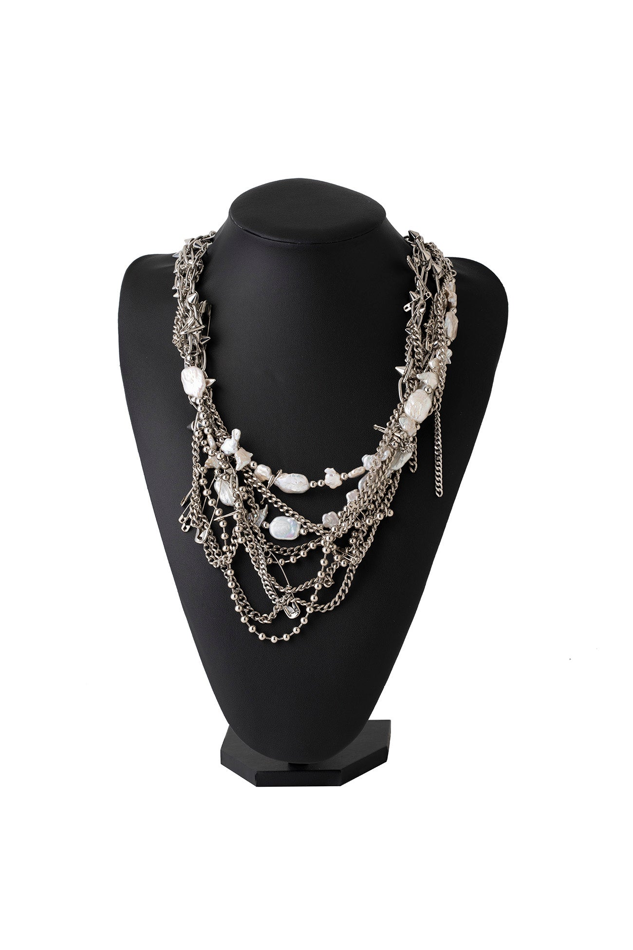 BR/PEA/SILVERVNI Pearl Necklace - Elegant Silver Pearl Jewelry for Women, Perfect for Weddings, Parties & Special Occasions
