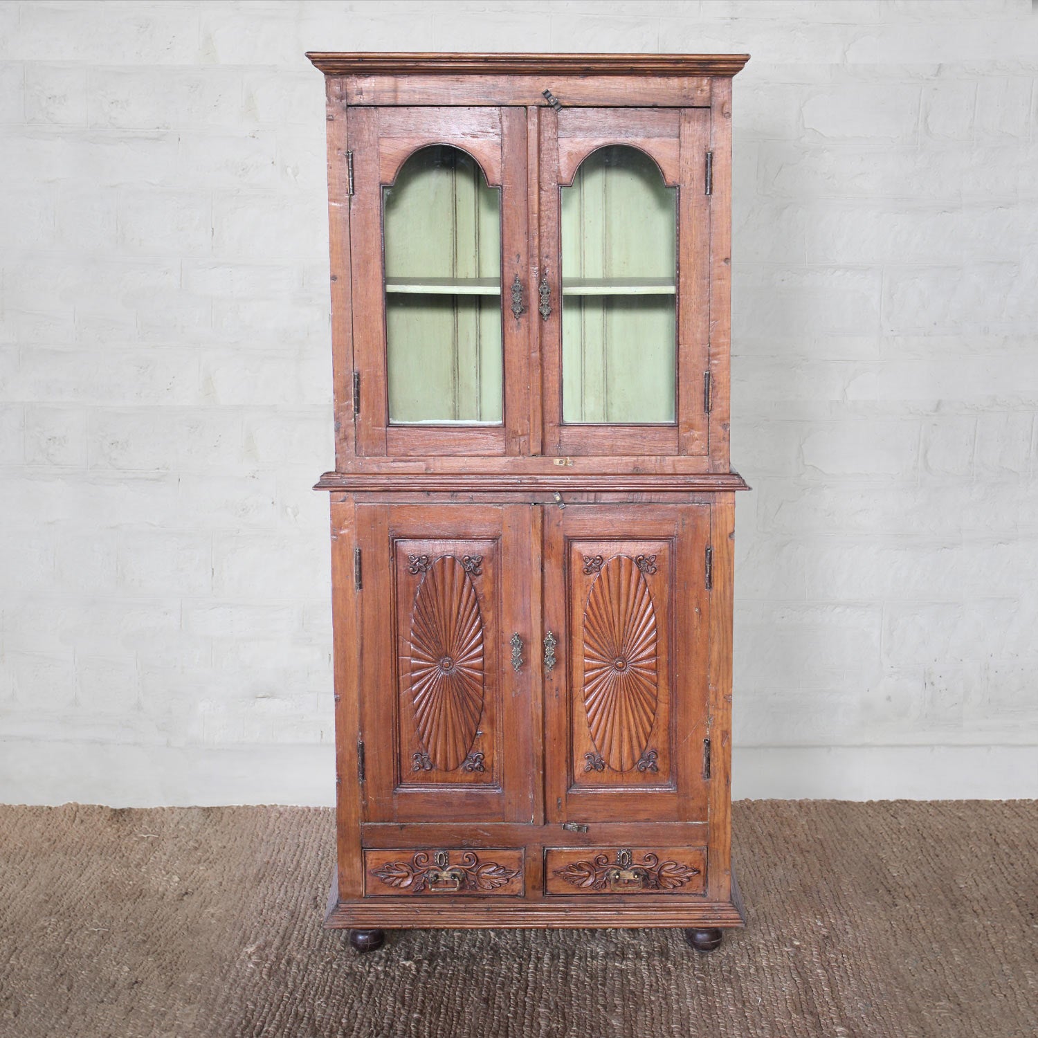Premium Sunehri Teak Wood Cabinet - Handcrafted Solid Teak Storage for Living Room, Bedroom & Office - Elegant Home Decor Furniture with Ample Storage Space