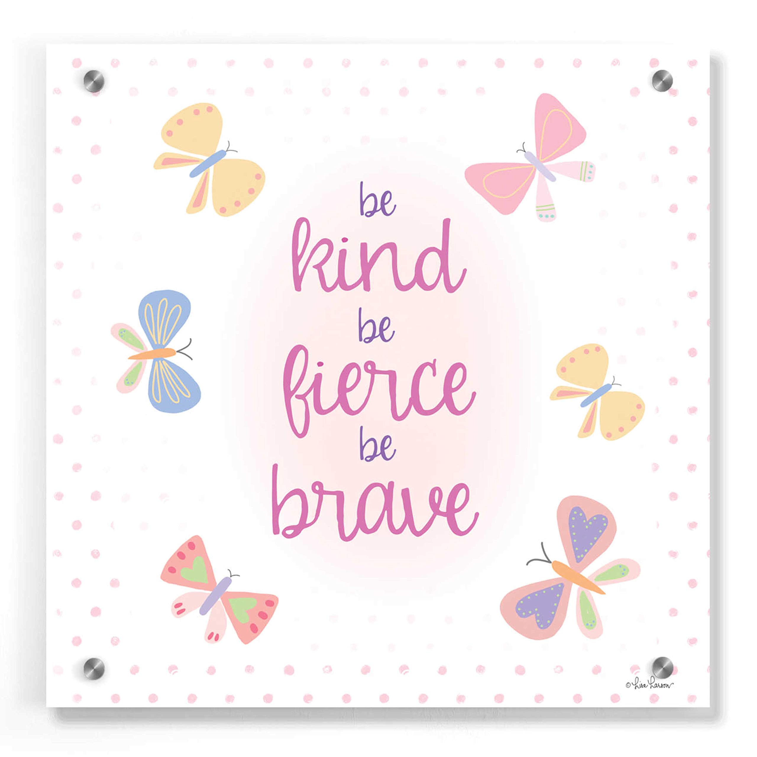 Lisa Larson 'Be Kind II' Acrylic Glass Wall Art - 36x36 Inches Modern Scandinavian Home Decor - Perfect for Living Room, Bedroom & Office