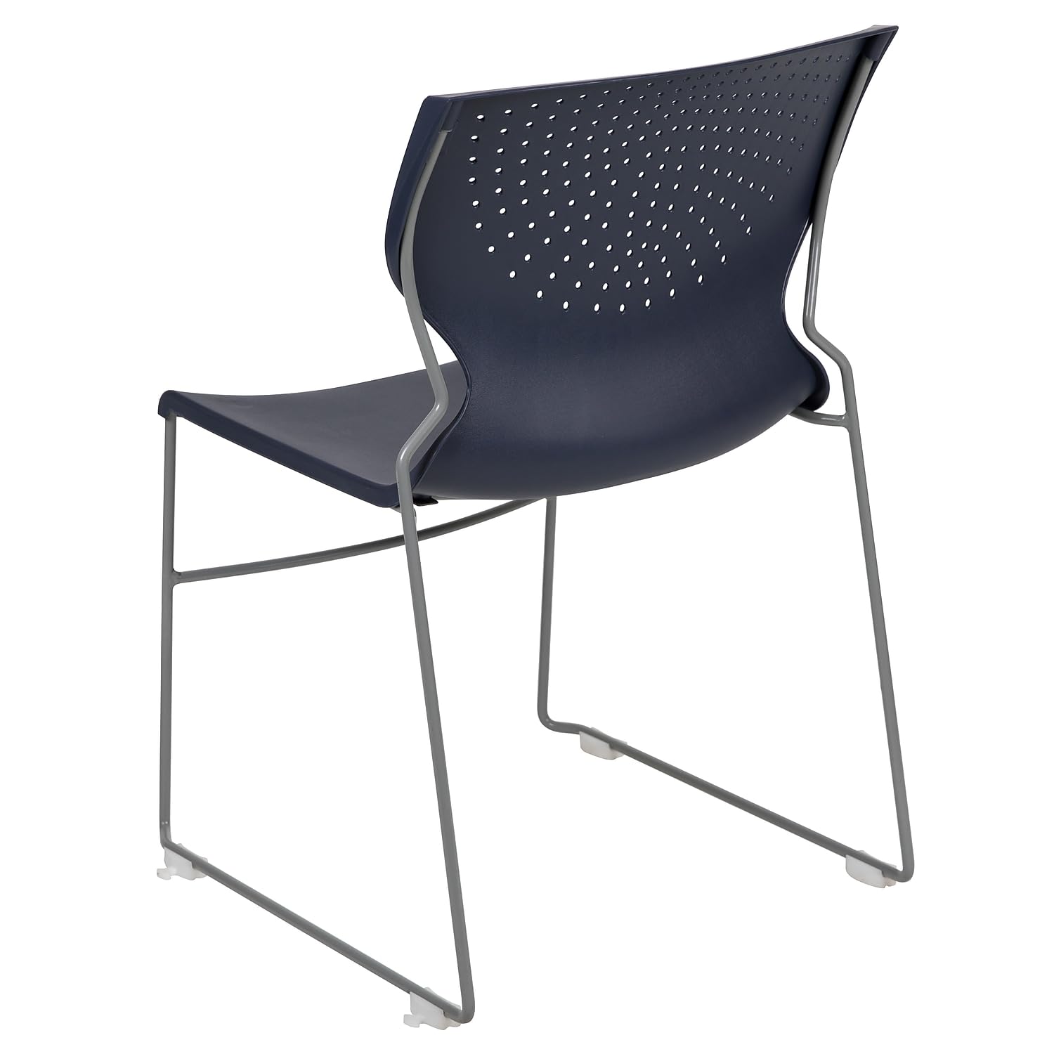 Flash Furniture HERCULES Series 5-Pack Navy Stack Chairs - 661 lb Capacity, Gray Powder-Coated Steel Frame - Perfect for Offices, Classrooms, and Event Seating