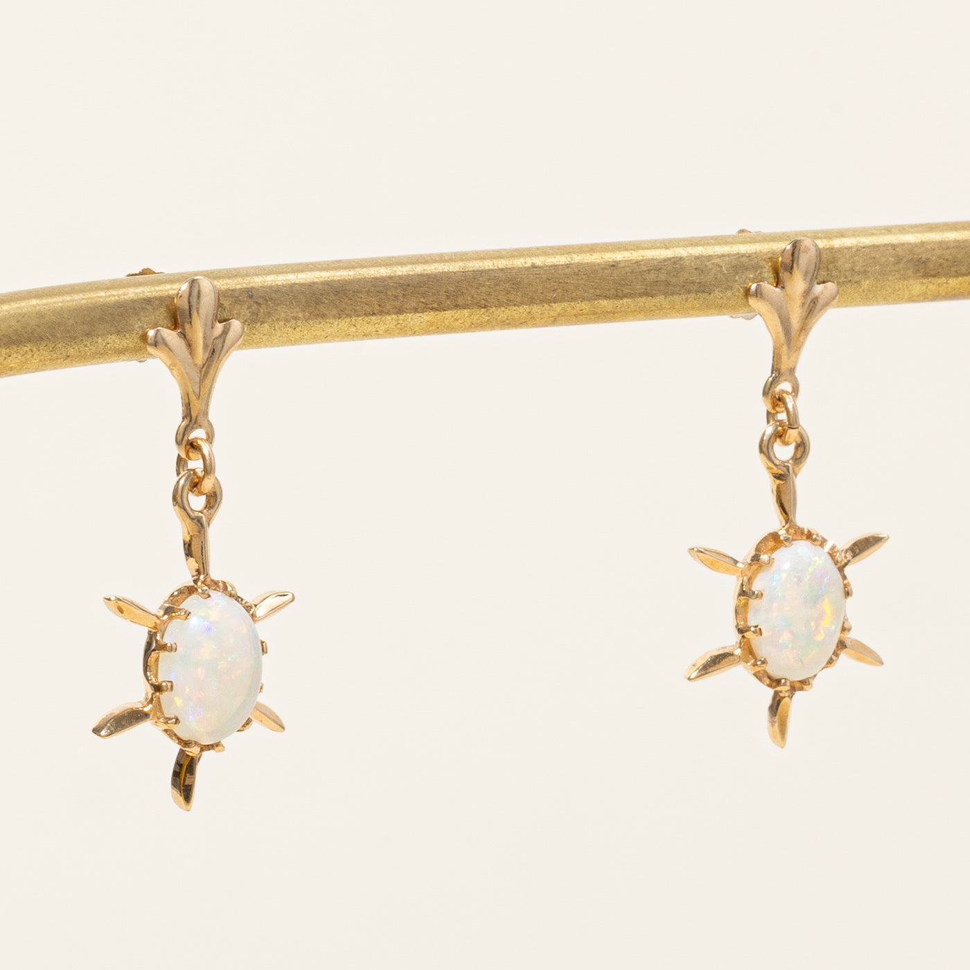 Opal Sun Earrings for Women - 1.10 Carat Total Weight (ctw) Genuine Opal Jewelry - Dainty Boho Chic Earrings for Everyday Wear, Gift Giving & Special Occasions