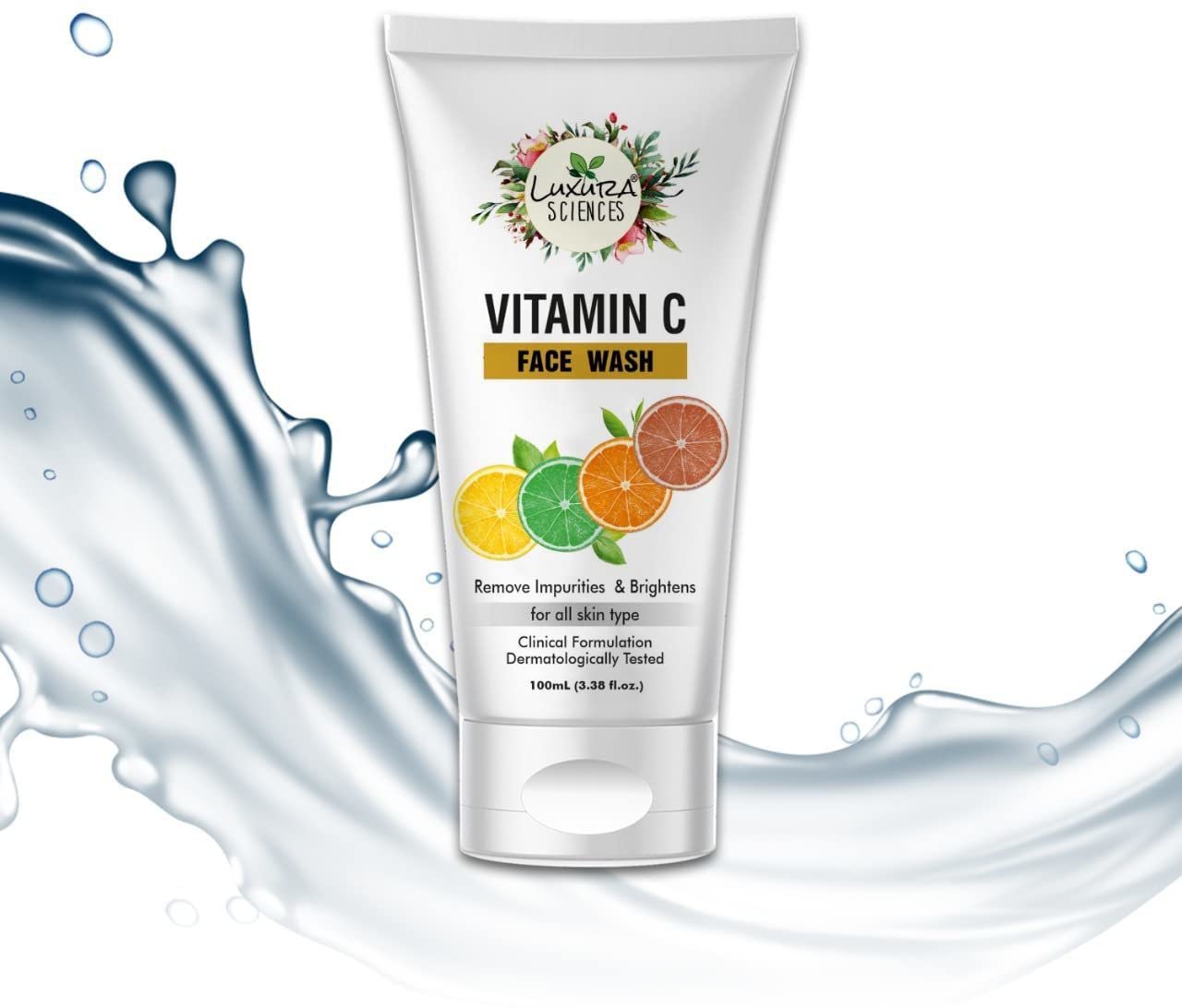 Luxura Sciences Vitamin C Face Wash - 100ml Brightening Cleanser for Glowing Skin | Gentle Daily Cleansing for All Skin Types | Perfect for Morning & Night Skincare Routine