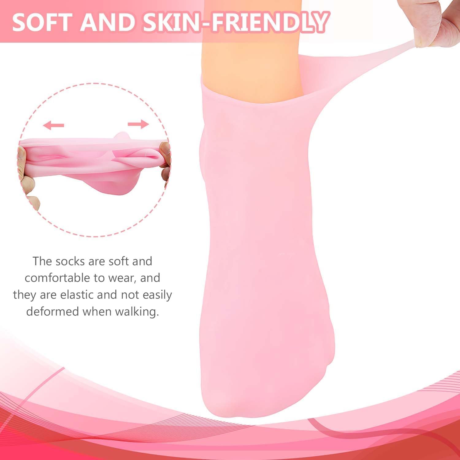 TU4 ENTERPRISE® Moisturizing Hydrating Gloves & Socks Set for Dry Cracked Hands & Feet - Anti-Aging Gel Spa Treatment (1 Pair, Multicolor) | Perfect for Night Care, Winter Protection & Home Spa Relaxation