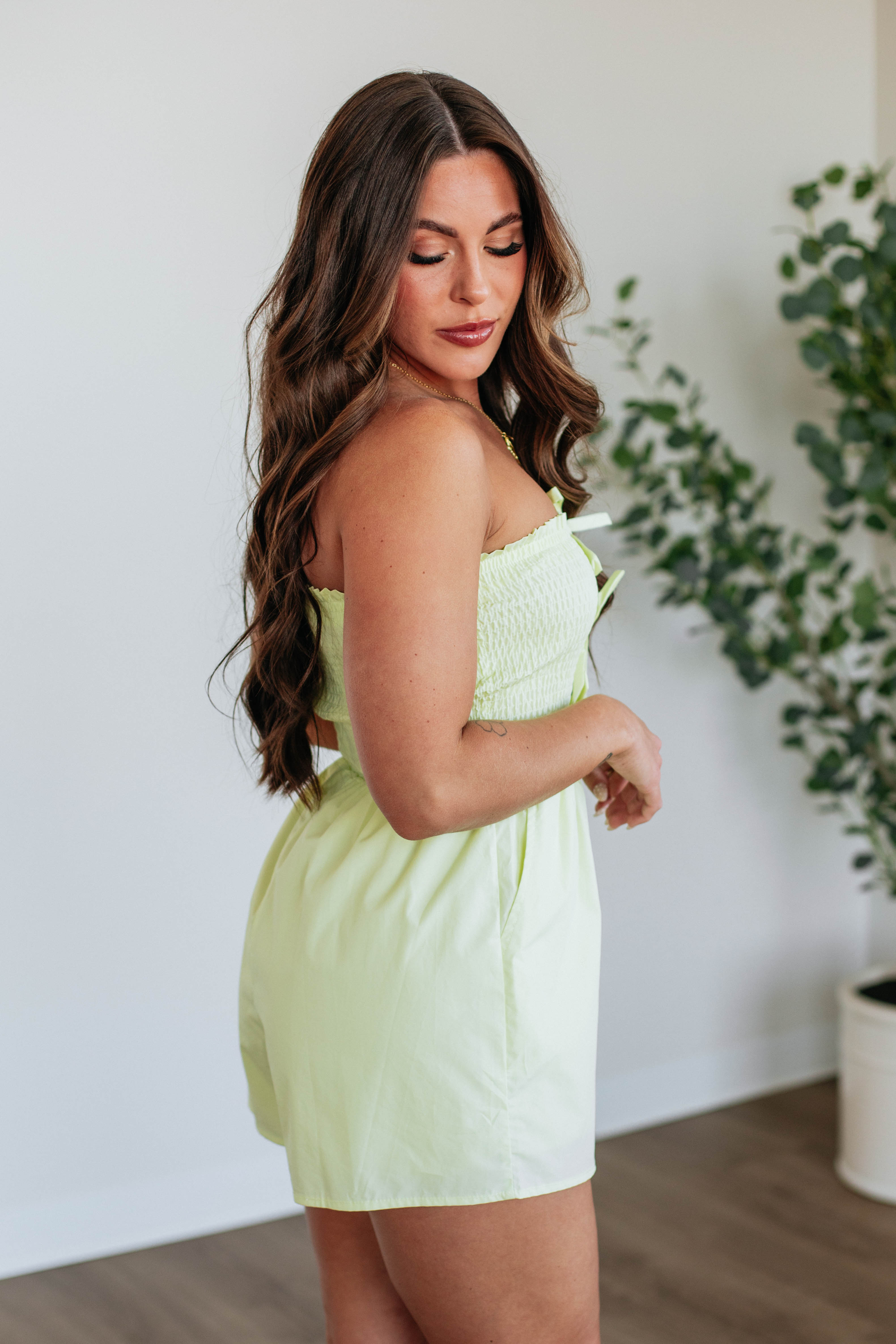 Jacey Romper for Women - Stylish Lime Green Jumpsuit, Casual Summer Outfit for Beach, Party & Vacation