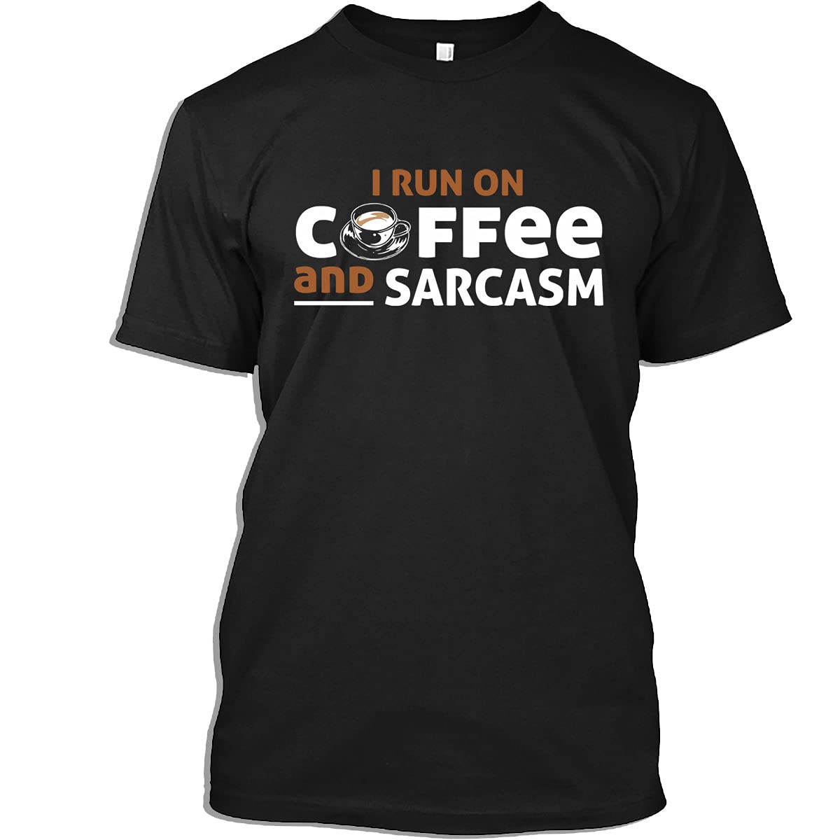 Funny Coffee Lover T-Shirt - 'I Run On Coffee and Sarcasm' Graphic Tee for Men & Women | Perfect Gift for Baristas, Office Workers & Coffee Enthusiasts