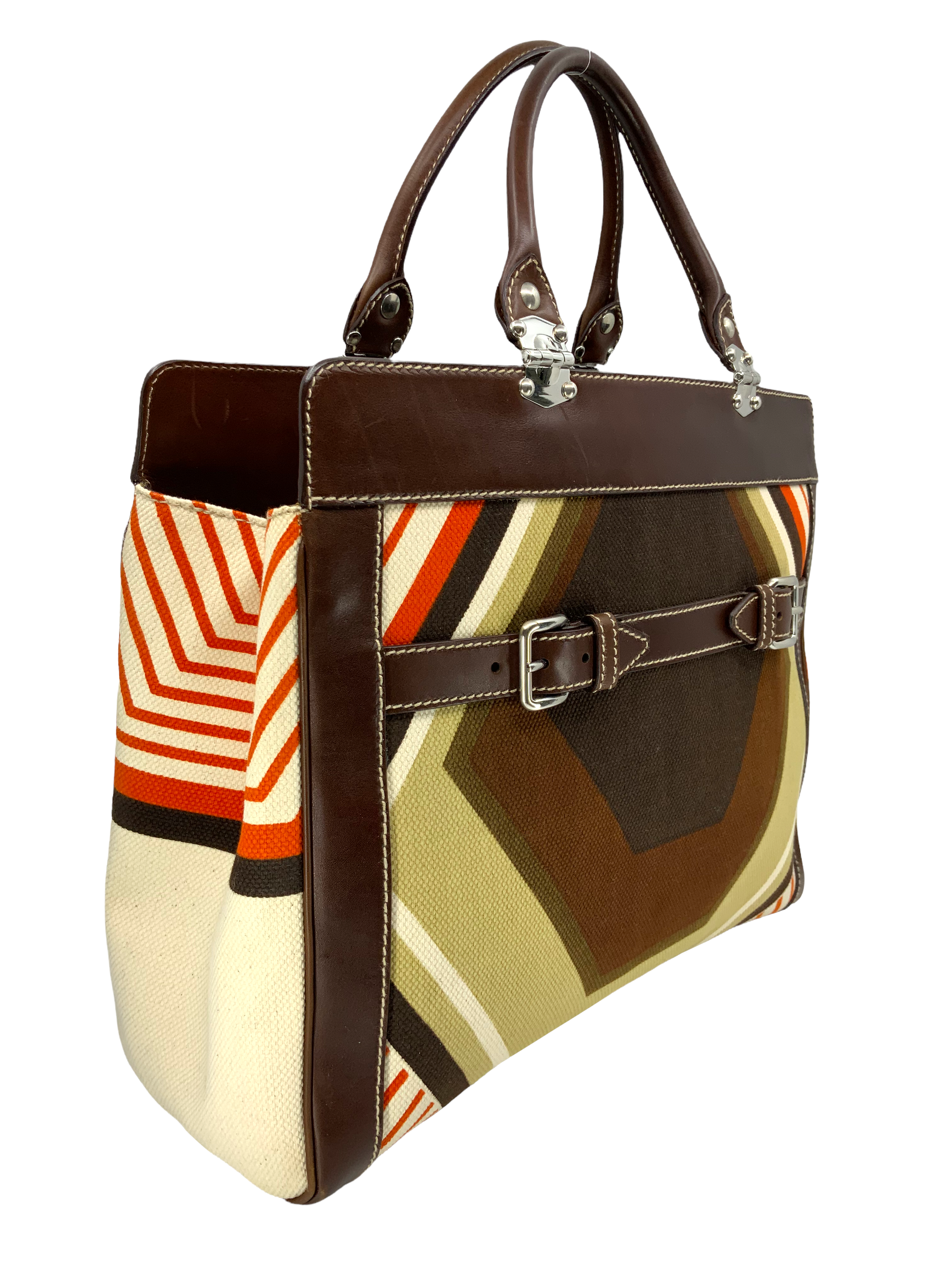 Miu Miu Designer Tote Bag - Stylish Canvas and Leather Patchwork Handbag for Women | Perfect for Work, Travel, and Everyday Use
