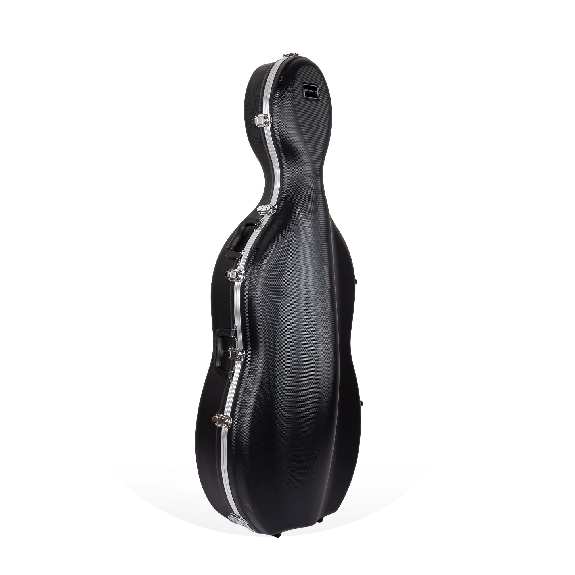 Crossrock CRA860CEFBK ABS Molded Black Cello Case with Wheels - Fits 4/4 & 3/4 Size Cellos - Durable Protection for School, Travel & Performances