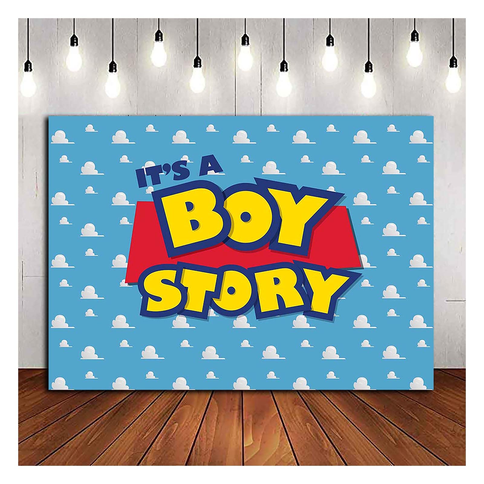Cartoon Blue Sky White Clouds Photography Backdrop 7x5ft - Kids Birthday Party Background, Baby Shower Decor, Newborn Photo Shoot Props, Cake Table Decoration Supplies | Perfect for Children's Parties, Baby Showers, and Themed Photoshoots