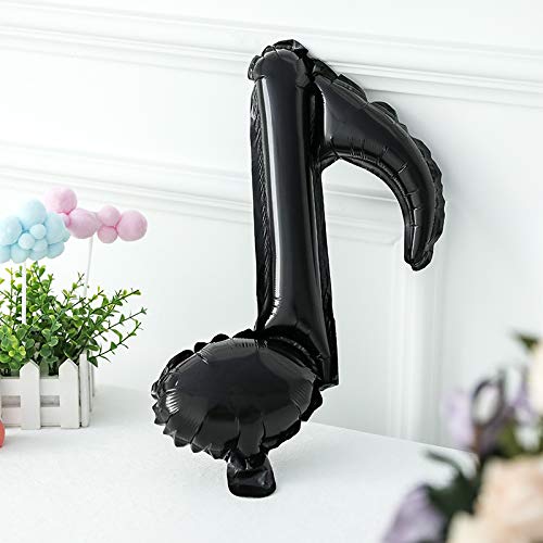 10Pcs Black Music Note Foil Balloons - Music Theme Party Decorations for Birthday, Rock Star, Rock & Roll Events - Baby Shower Decorations for Boys & Girls - Perfect for Concerts, DJ Parties & Music Lover Celebrations