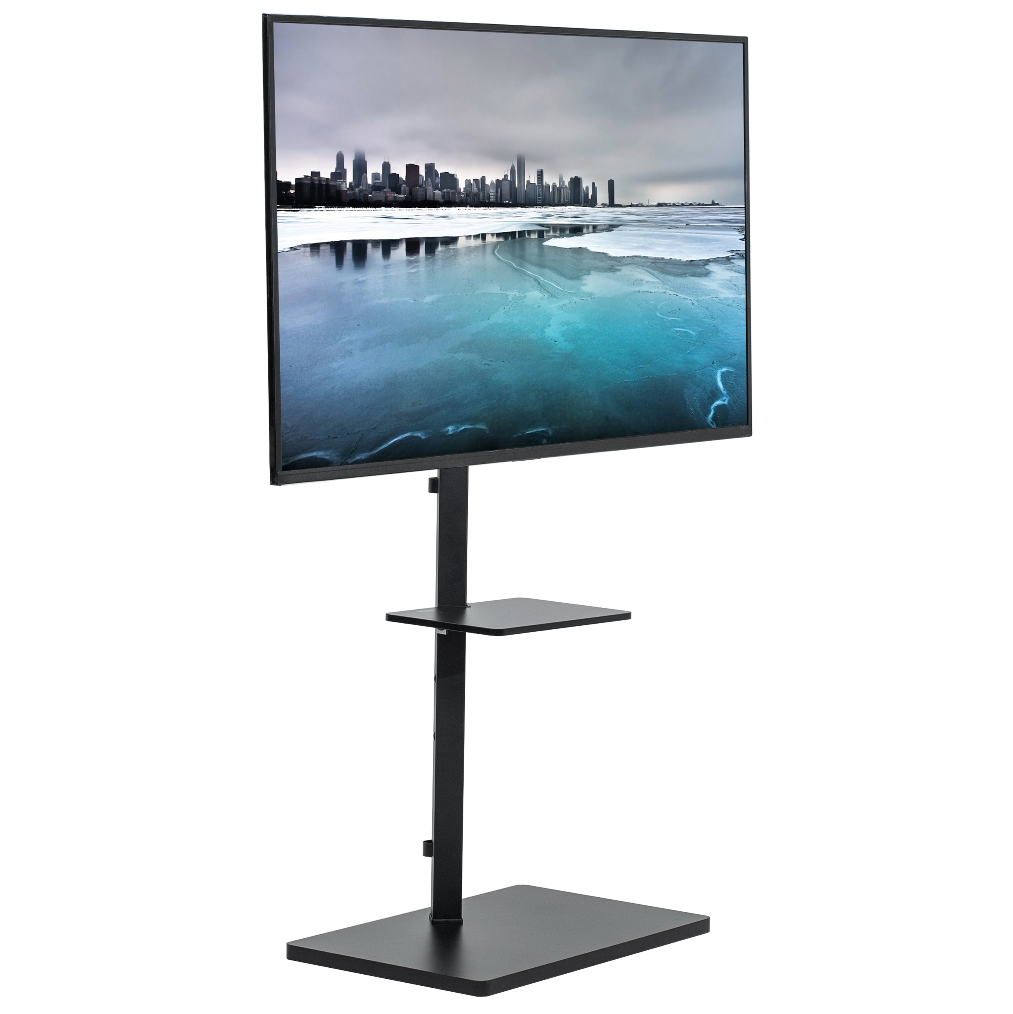 Heavy Duty TV Floor Stand for 37 to 75 Inch Flat Screen TVs - Universal Adjustable TV Mount Stand for Living Room, Bedroom, or Home Theater Setup