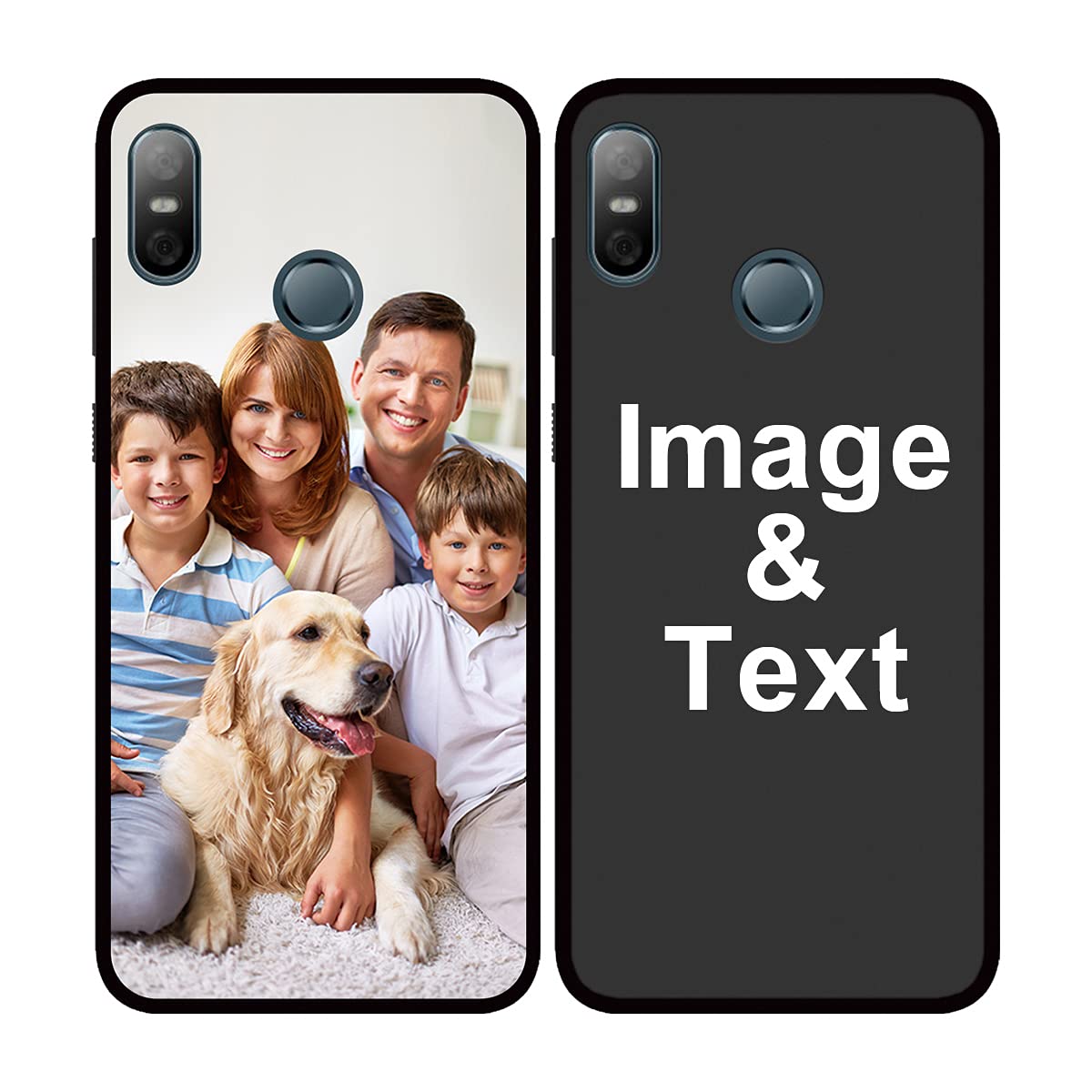 Customized Photo Case for HTC U12 Life - Personalized Picture Phone Cover, Shockproof Silicone Case with Soft Candy Design - Perfect Christmas/Birthday Gift (Black) | Great for Travel, Work & Everyday Protection