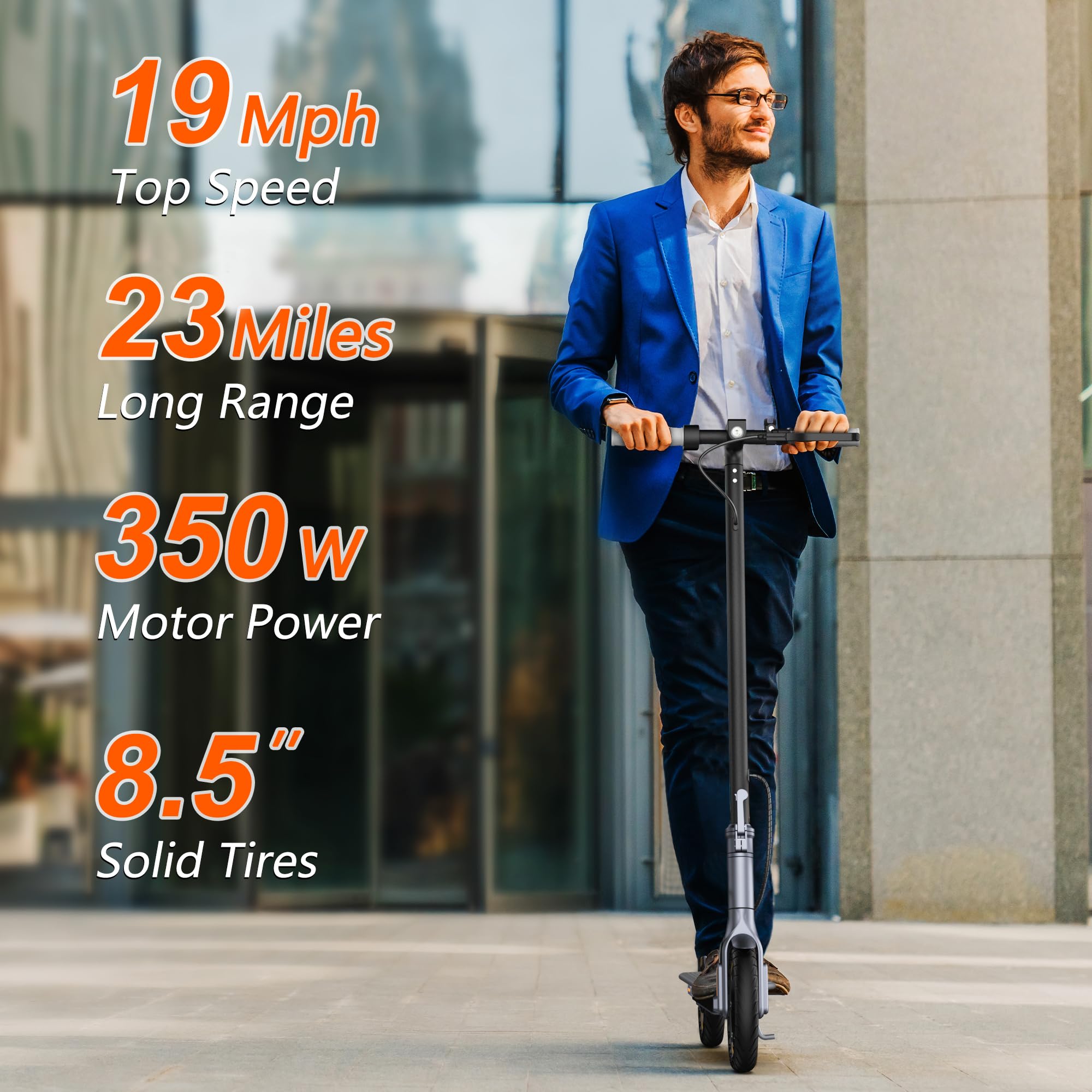 NAVIC Electric Scooter for Adults - 19 MPH Max Speed, 18-23 Mile Range, Foldable Design with App Control & Dual Braking System - Perfect for Urban Commuting, Campus Travel & Last-Mile Transportation