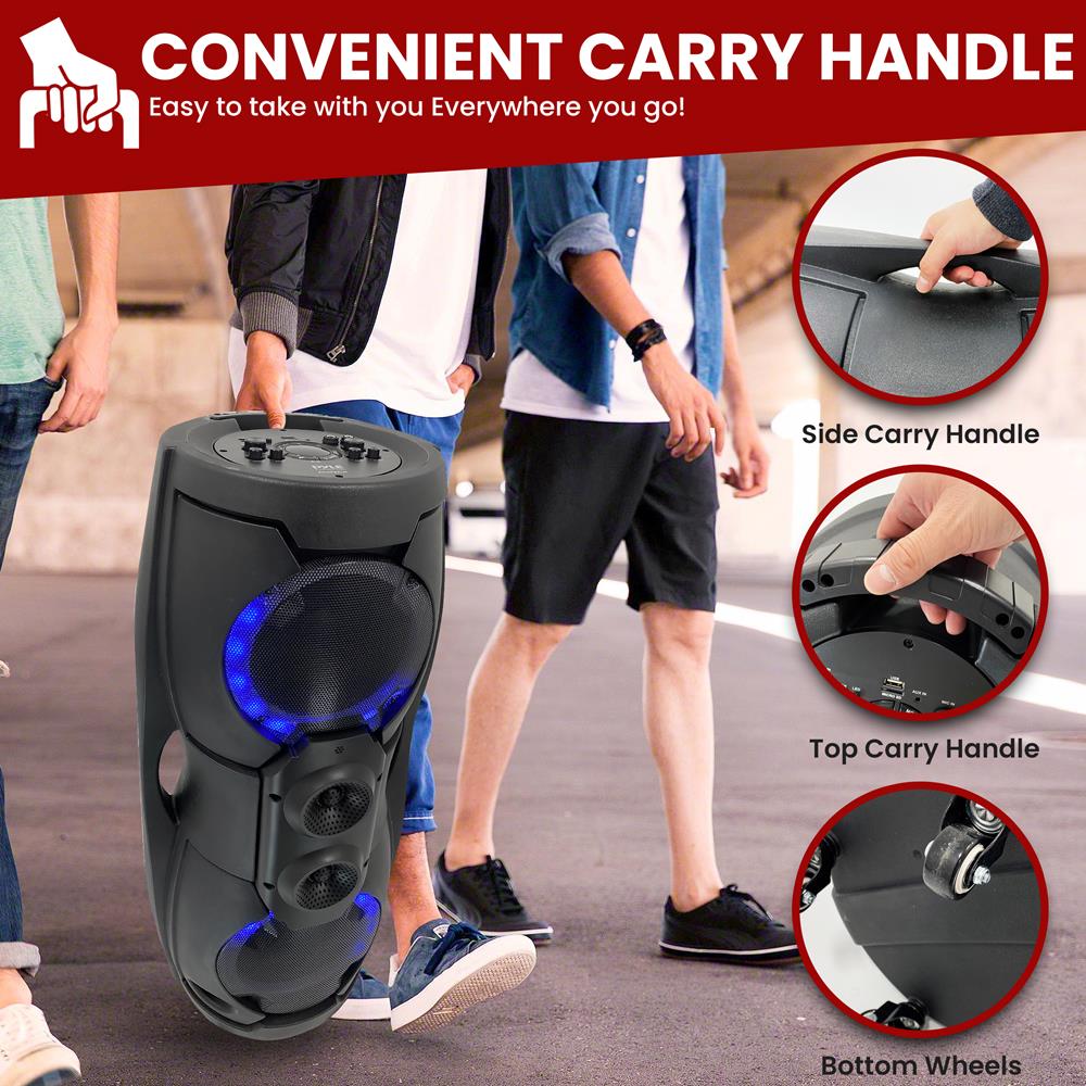 2 Channel Portable Wireless PA System with Bluetooth - Compact & Powerful for Outdoor Events, Parties, and Public Speaking