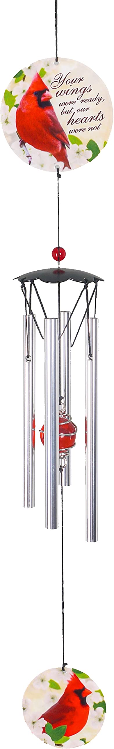 Spoontiques Cardinal Memorial Wind Chime - Handcrafted Outdoor Wind Chimes for Garden & Yard Decor - Beautiful Melodic Chime for Patio, Porch & Backyard - Perfect Memorial Gift for Bird Lovers & Garden Enthusiasts