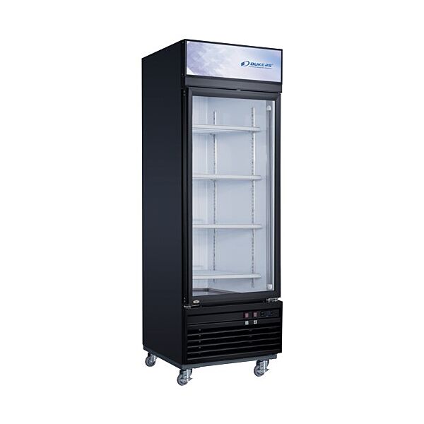 Dukers DSM 15F Commercial 27 1/8W 1 Glass Door Merchandiser Freezer - Energy Efficient Glass Door Freezer for Restaurants, Grocery Stores & Convenience Shops
