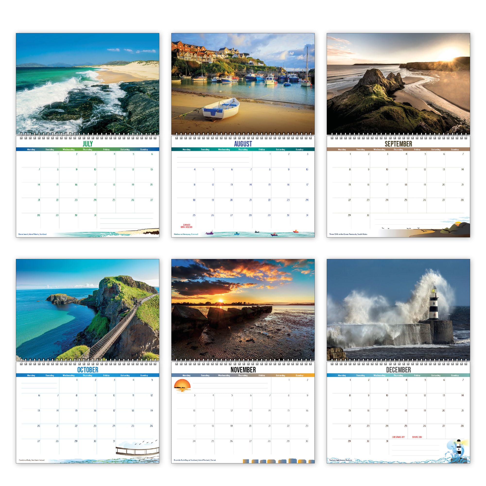 2025 British Coast Wall Calendar - Stunning Scenery of the British Isles | Spiral Bound Monthly View | Home & Office Decor | Perfect Gift for Travel Lovers
