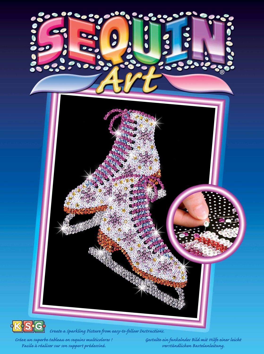 Sequin Art Blue Ice Skates DIY Sparkling Arts & Crafts Picture Kit – Creative DIY Craft for Kids, Home Decor & Gift Ideas