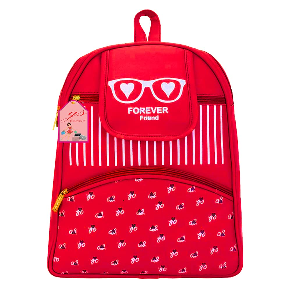 Mini College Backpack for Women & Girls - Lightweight Laptop Backpack with USB Charging Port, Durable School Bag for High School, College, Travel & Work (Red)