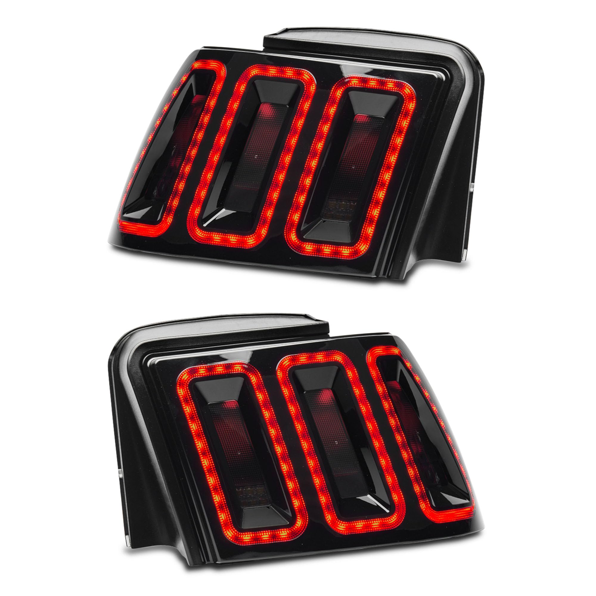 Raxiom LED Tail Lights Assembly for 1999-2004 Ford Mustang (Excludes 99-01 Cobra) - High-Performance Aftermarket Lighting Upgrade for Enhanced Nighttime Visibility and Style
