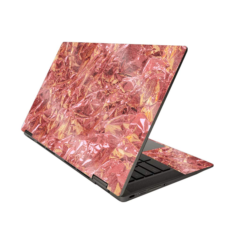 MightySkins Glossy Glitter Skin Cover for HP Chromebook x360 14-inch (2020 Model) - Rosy Foil Design | Scratch-Resistant Protective Vinyl Decal | Easy to Apply & Remove | Made in USA | Perfect for School, Office & Travel Use