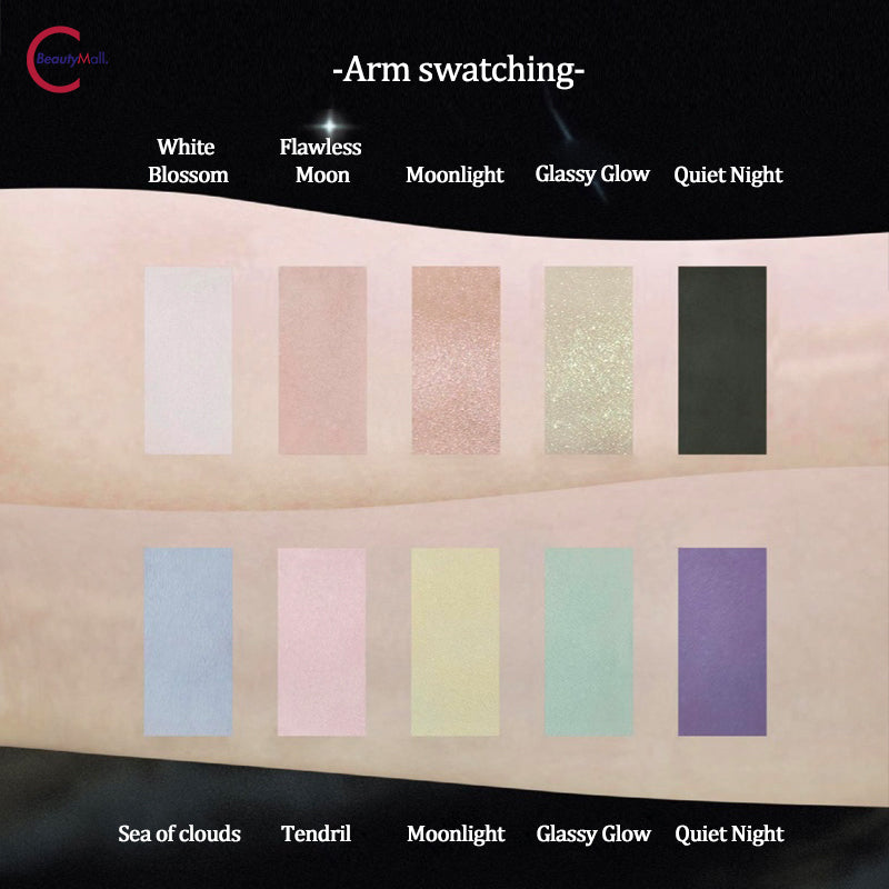DRAMO Moonwheel Project Initial Heart Series Eyeshadow Palette 008 Moonlight - Highly Pigmented Eye Shadow Makeup Palette for Day & Night Looks - Perfect for Party, Date Night, and Special Occasions