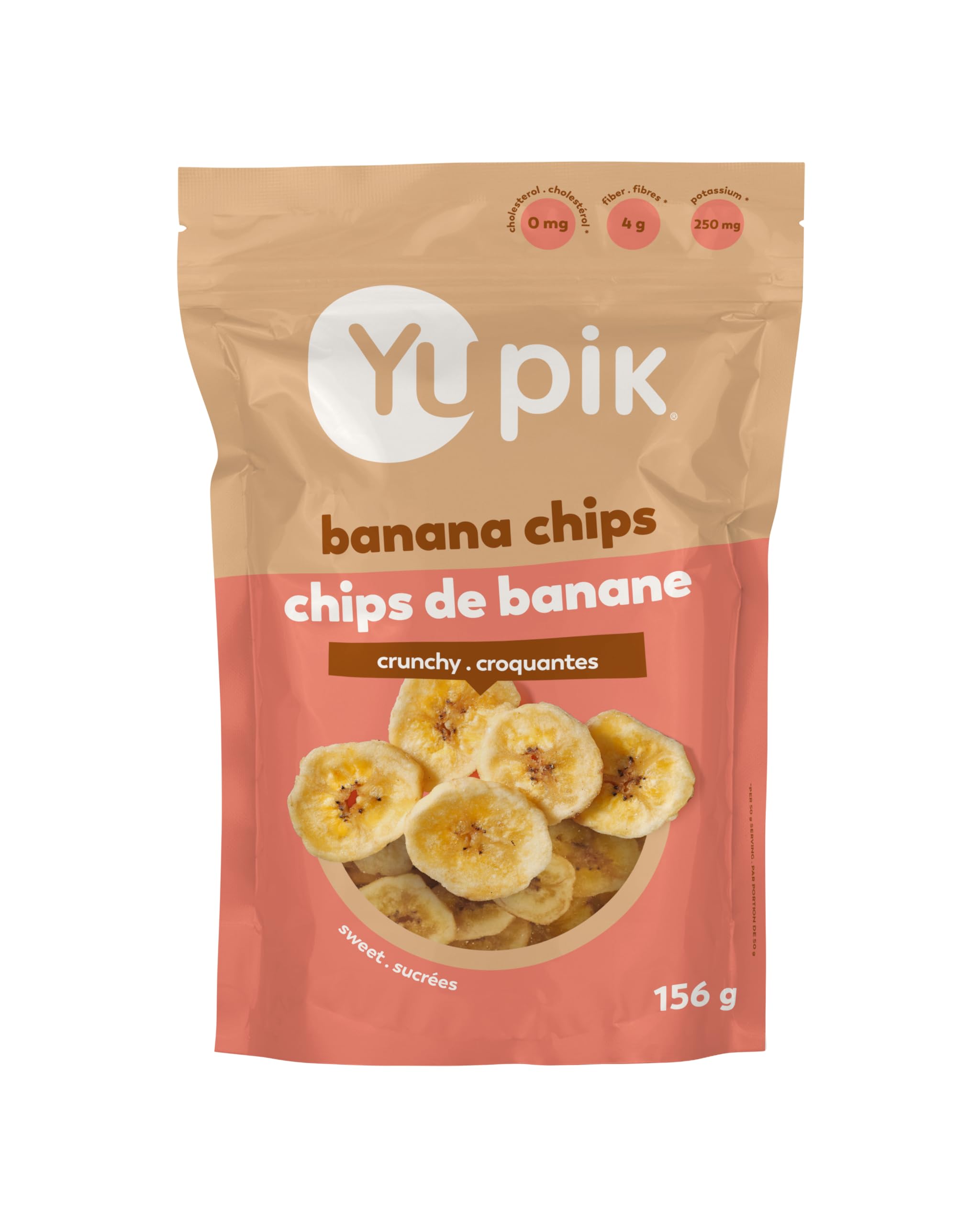 Yupik Sweetened Banana Chips 5.5oz (156g) | Gluten-Free, Kosher Certified Dried Fruit Snacks | Crunchy Lightly Sweetened Banana Slices | Healthy Vegan Snack for Kids, Adults & On-The-Go | Perfect for Lunchboxes, Hiking & Office Snacking