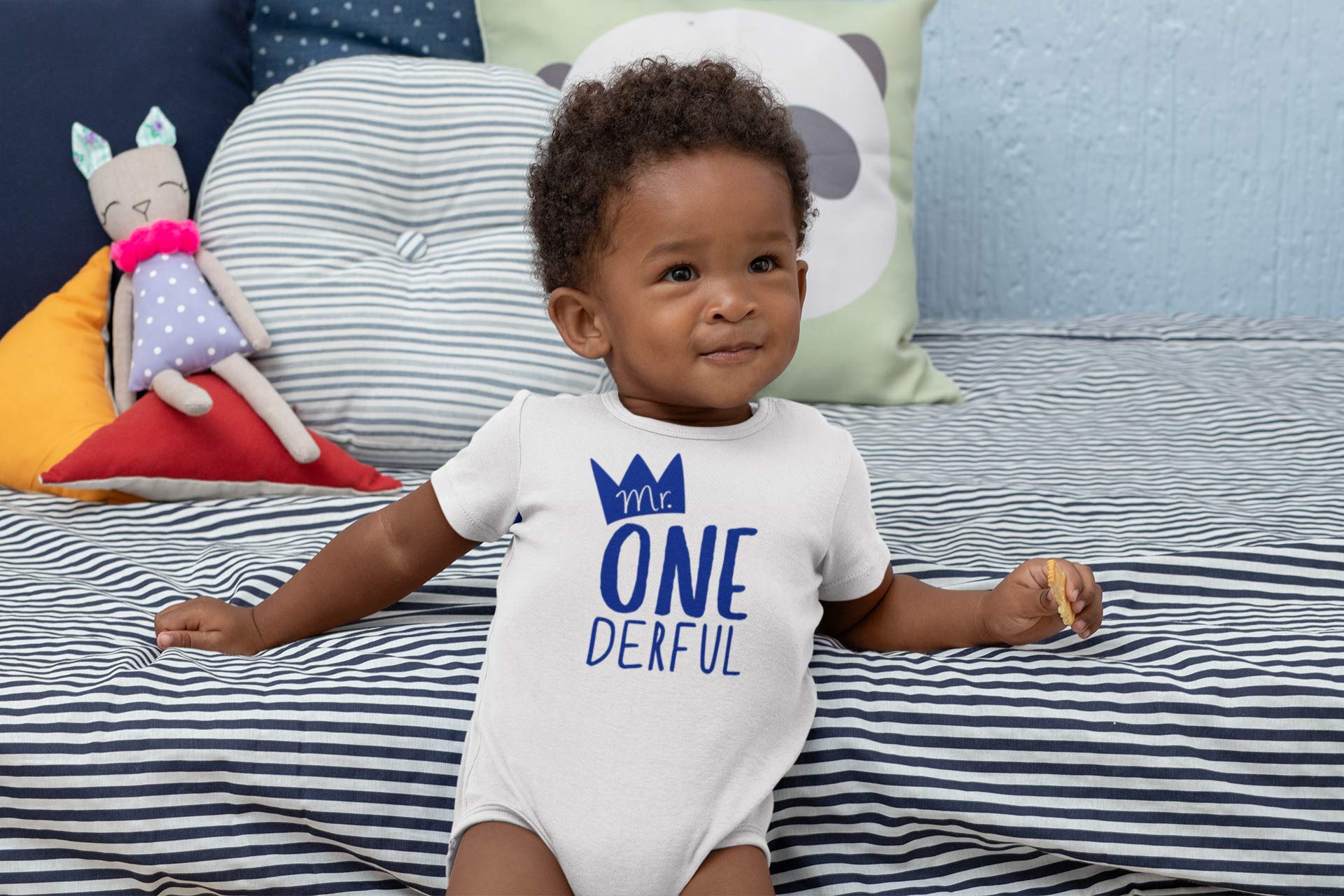 Olive Loves Apple Mr One-Derful Baby Boys 1st Birthday Outfit - Cute First Birthday Bodysuit for Boys | Perfect for Birthday Photos, Parties & Special Celebrations