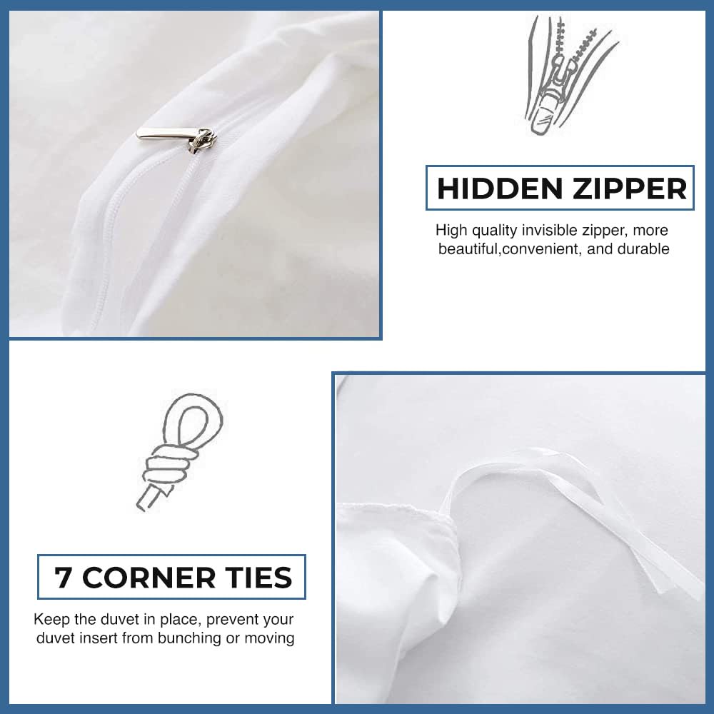 Premium 1000 Thread Count Egyptian Cotton Duvet Cover King Size Set - 3 Piece (1 Duvet Cover + 2 Pillow Shams) | Long Staple, Silky Soft & Breathable with Zipper Closure | All Season Luxury Bedding for Comforters in Silver Grey | Perfect for Master Bedroom, Guest Room & Hotel Style Decor