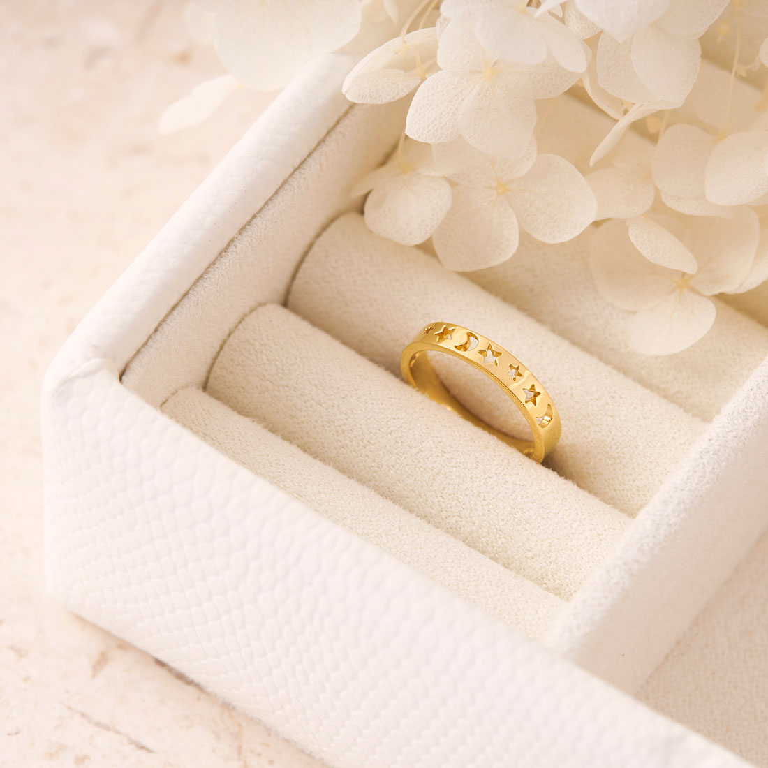 Star Phase Ring Gold - Elegant Celestial Jewelry for Women | Perfect for Gifts, Parties & Special Occasions