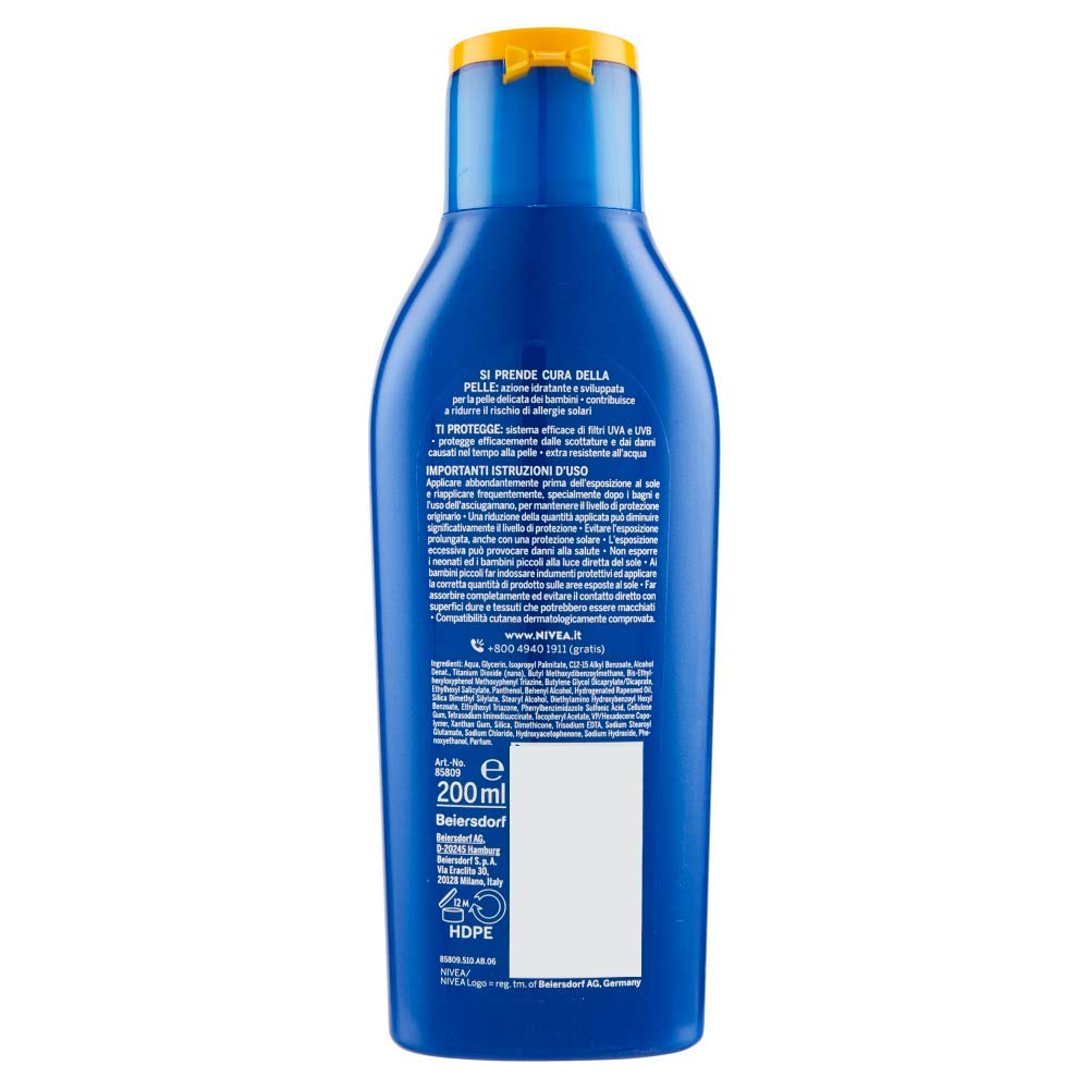 Nivea Sun Kids SPF30 Sunscreen Lotion - 200ml, UVA/UVB Protection, Water-Resistant, Gentle for Sensitive Skin - Perfect for Beach, Pool & Outdoor Activities for Women & Children