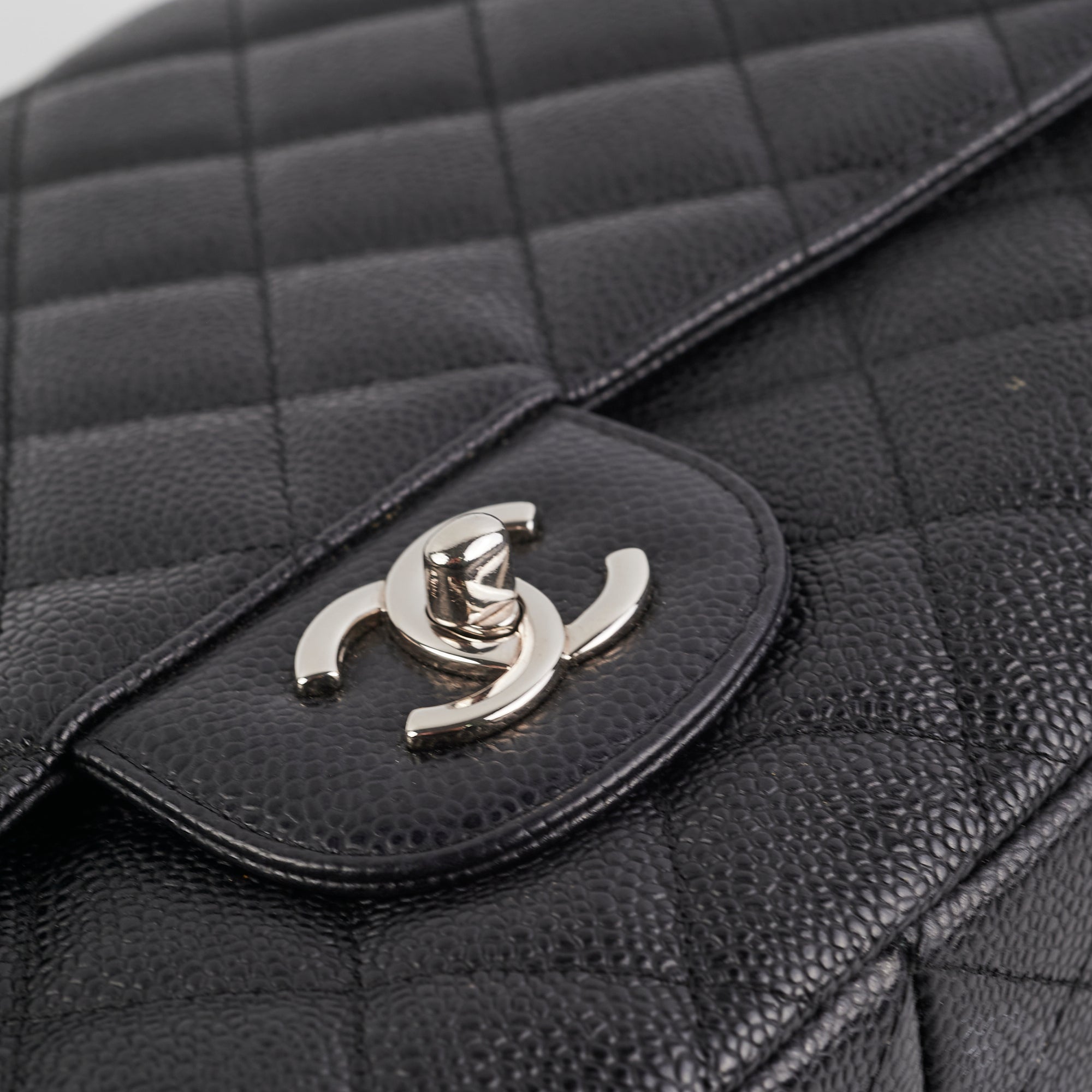 Chanel Single Flap Jumbo Caviar Black Leather Shoulder Bag - Luxury Designer Handbag for Women | Perfect for Work, Evening Events & Everyday Use