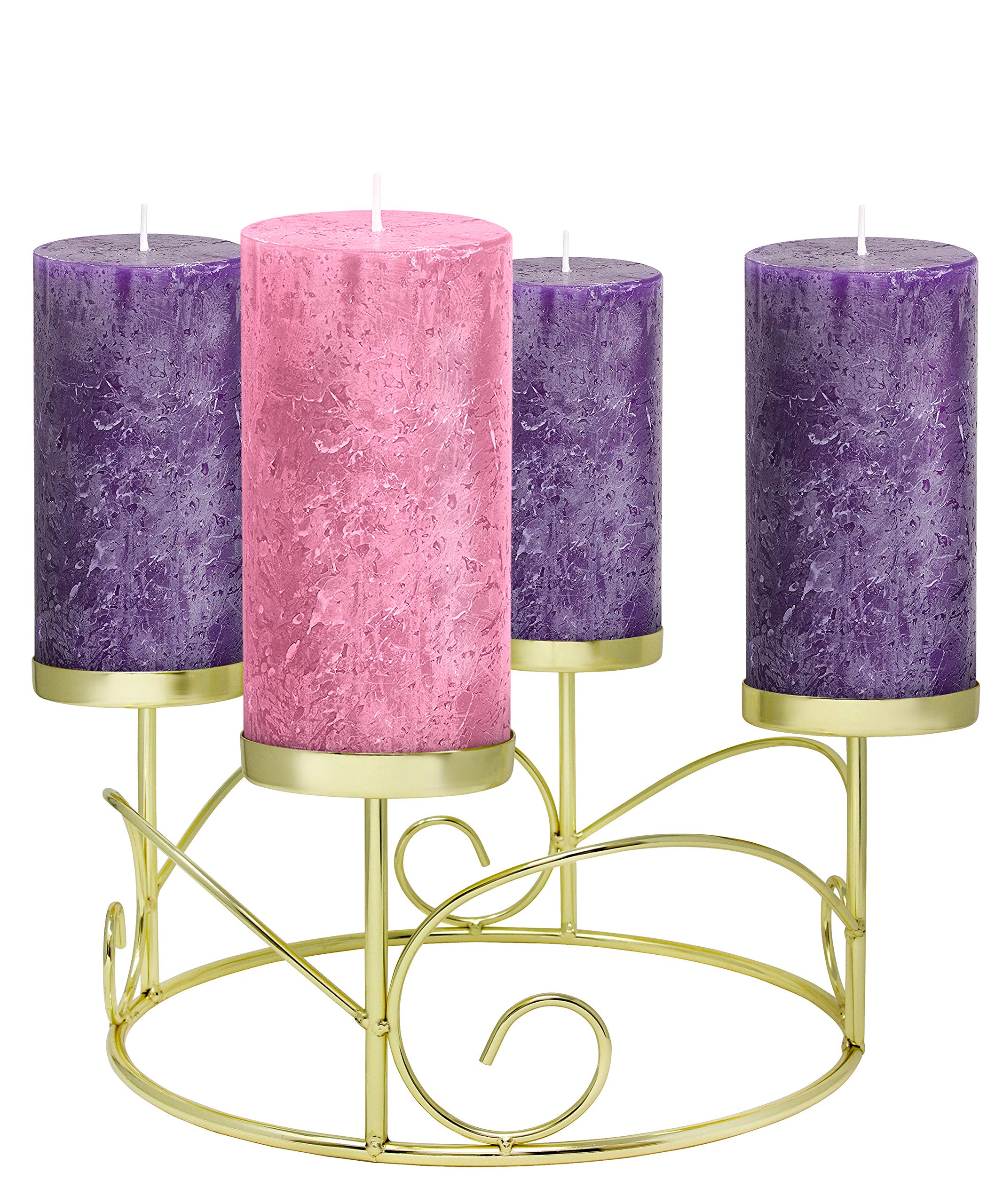 Premium Advent Candle Set of 4 - Handmade Rustic Pillar Candles for Christmas - USA Made Unscented Church & Home Decor - Perfect for Advent Wreaths, Rings, Candle Holders - Ideal for Holiday Tablescapes, Church Altars & Festive Home Decorations