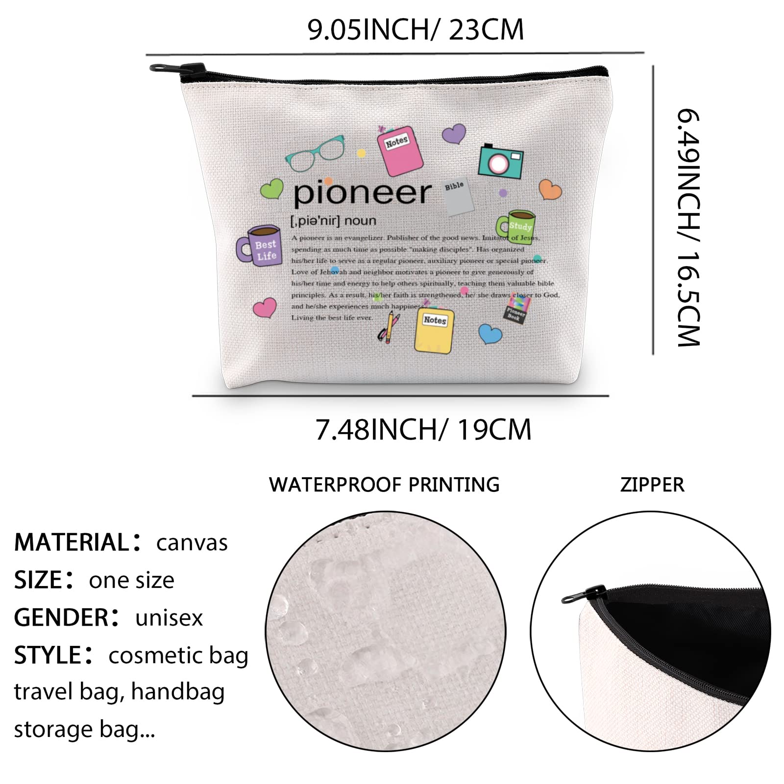 XYANFA Premium JW Cosmetic Bag - Durable Makeup Pouch for Jehovah's Witness Pioneer - Perfect Gift for Bible Study & Ministry Travel - Waterproof Organizer for Toiletries & Essentials