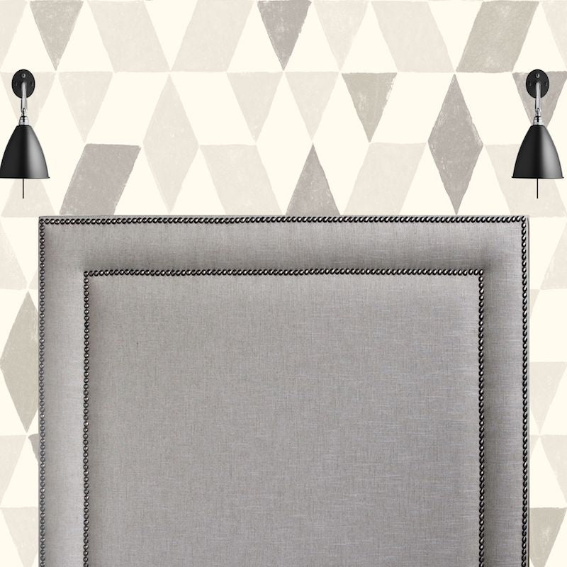 Bellisma Double Headboard - Queen/King Size Upholstered Bed Headboard with Nailhead Trim - NZ Made - Perfect for Master Bedroom & Guest Room Decor
