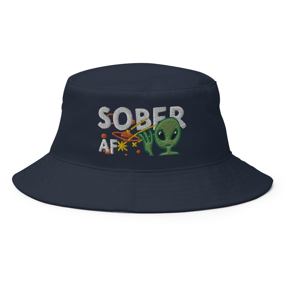 Sober AF Embroidered Bucket Hat - Funny Galaxy Design for Men & Women - Perfect for Festivals, Concerts & Outdoor Activities