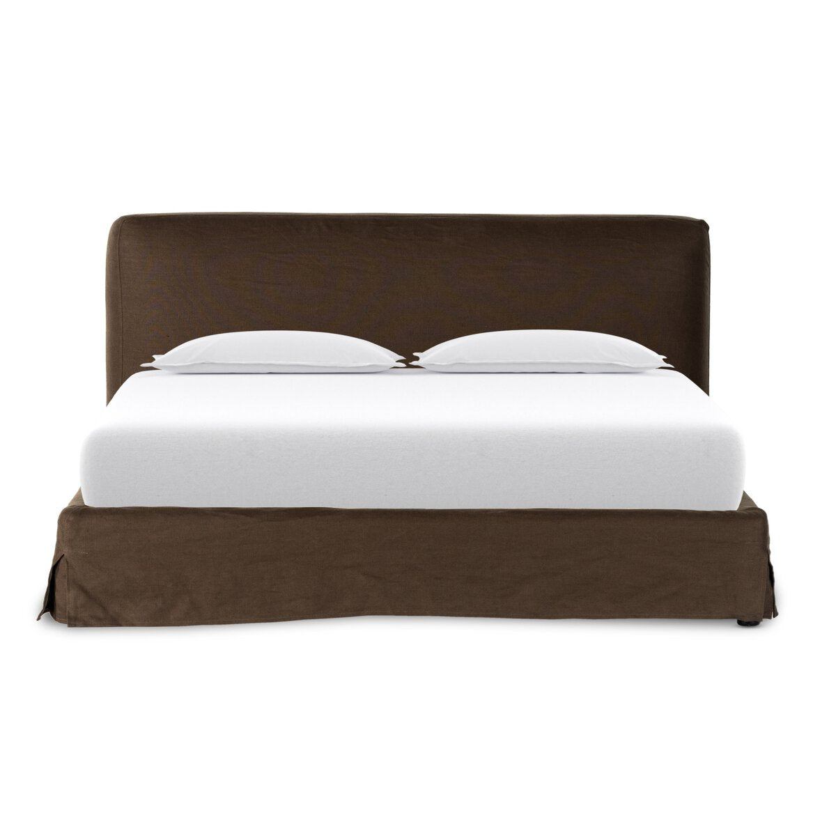 Adrian Slipcover Bed - Brussels Coffee King Size - Luxury Sofa Cover for Living Room, Bedroom & Home Decor