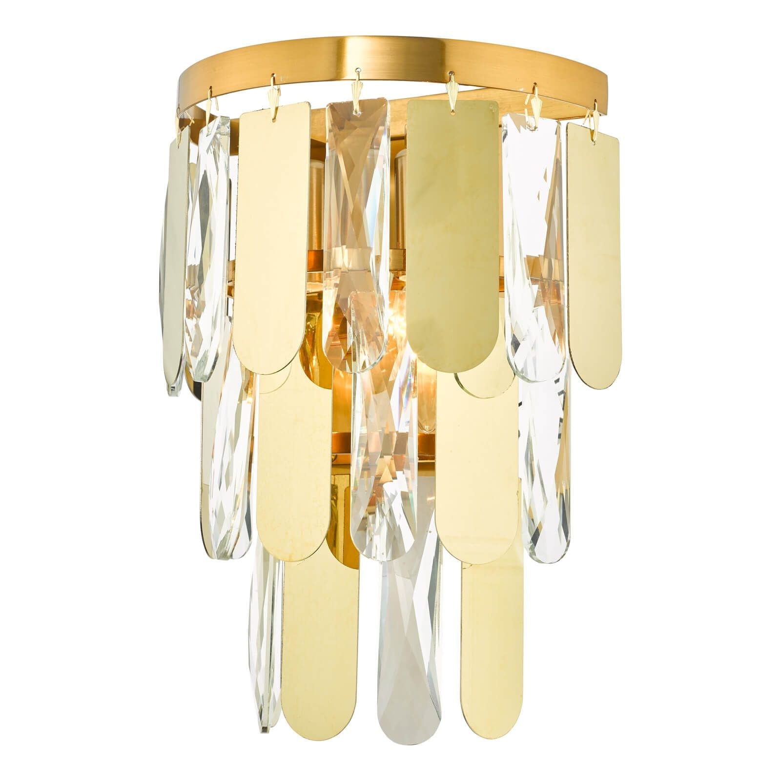 Amira 2-Light Wall Sconce - Polished Gold Finish with Crystal Accents - Perfect for Bedroom, Living Room, or Hallway Lighting
