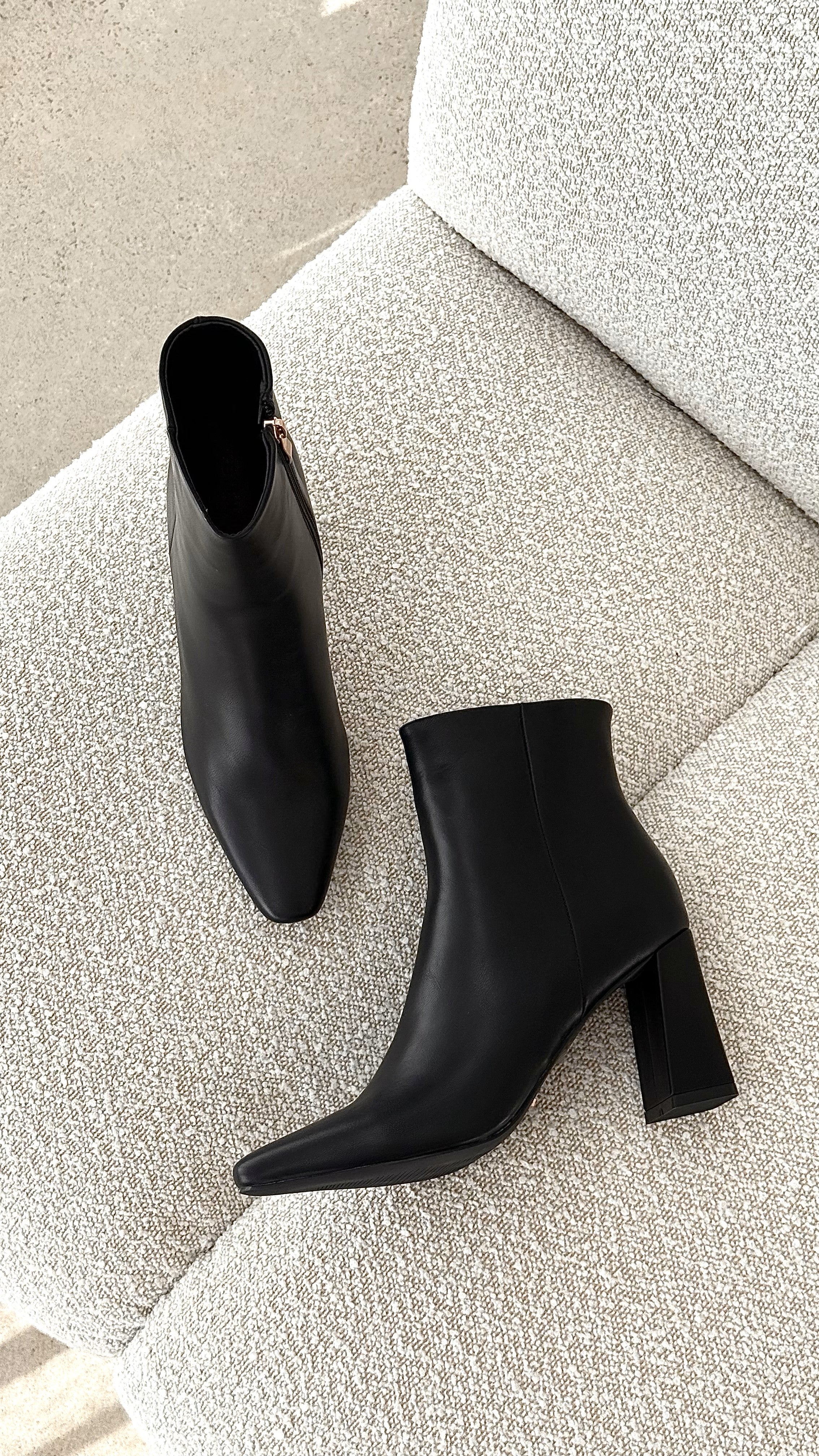 Indeera Black Boots for Women - Stylish & Comfortable Ankle Boots for Casual Wear, Work & Outdoor Activities