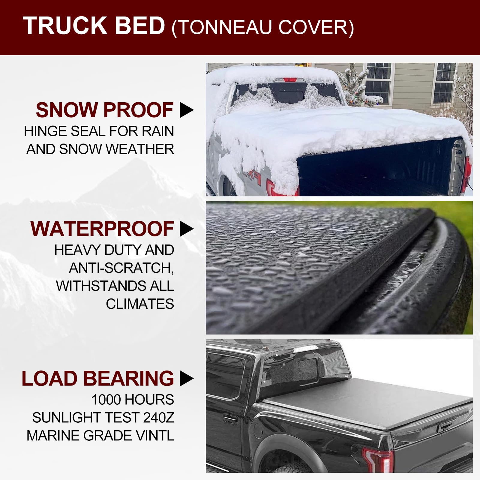 Kikito Vinyl Soft Quad-Fold Truck Tonneau Cover for 2007-2025 Chevy Silverado 1500 & GMC Sierra 1500 | 2007-2019 Silverado/Sierra 2500HD 3500HD | 6.6ft (78.9in) Bed | Weatherproof & Durable | Not for CarbonPro Bed | Perfect for Hauling, Camping & Outdoor Adventures