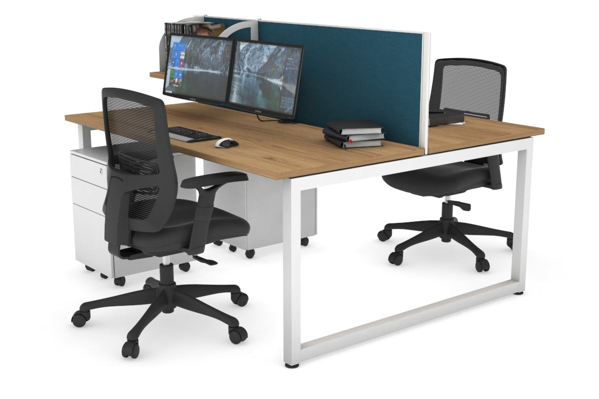 Quadro Loop Legs 2 Person Office Workstation Desk [1200L x 700W] - Perfect for Shared Workspaces & Collaborative Office Environments