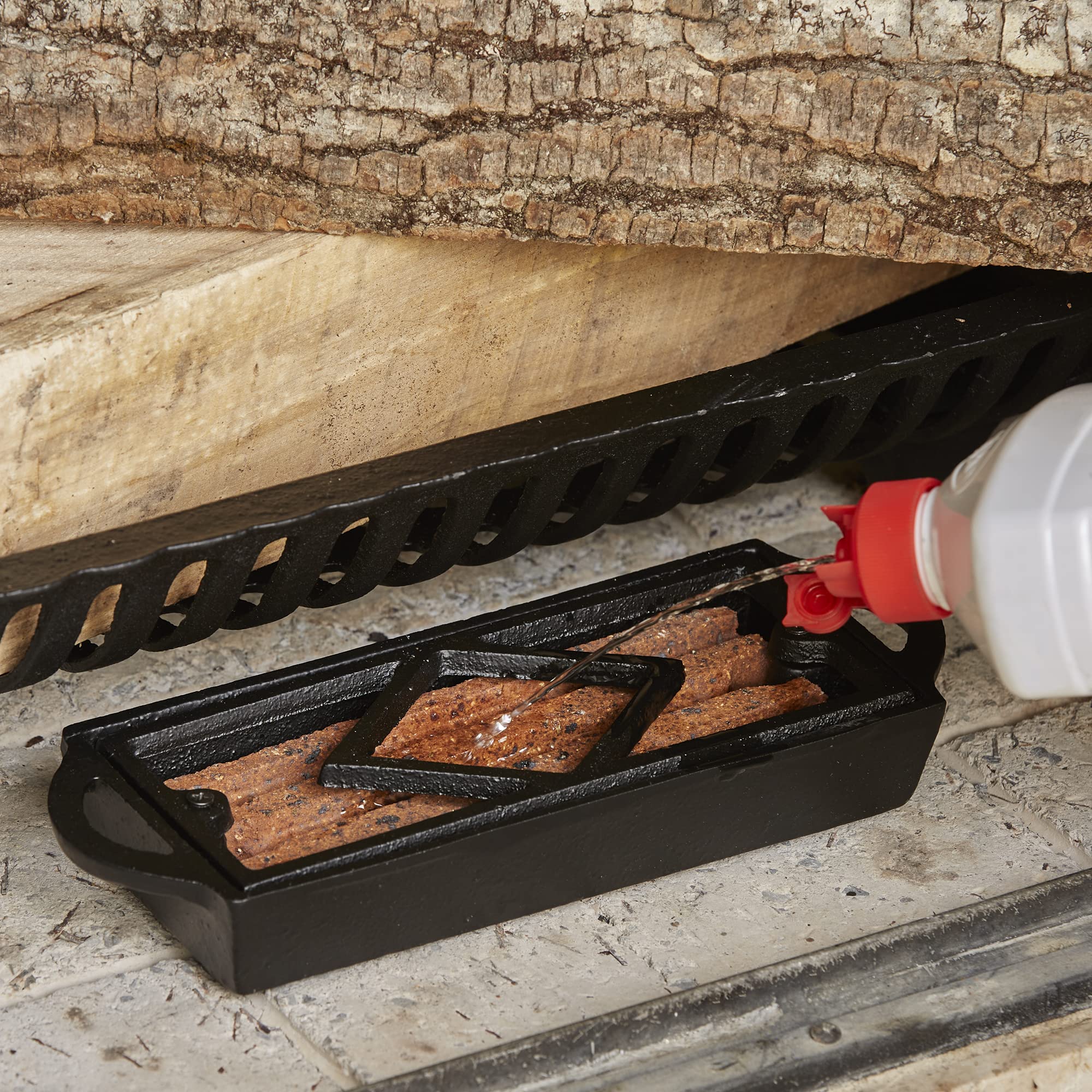 UniFlame Cast Iron Firestarter Tray - Heavy Duty Fireplace Starter Log Holder for Indoor/Outdoor Use - Perfect for Camping, Fire Pits & Wood Stoves (Model C-1137)