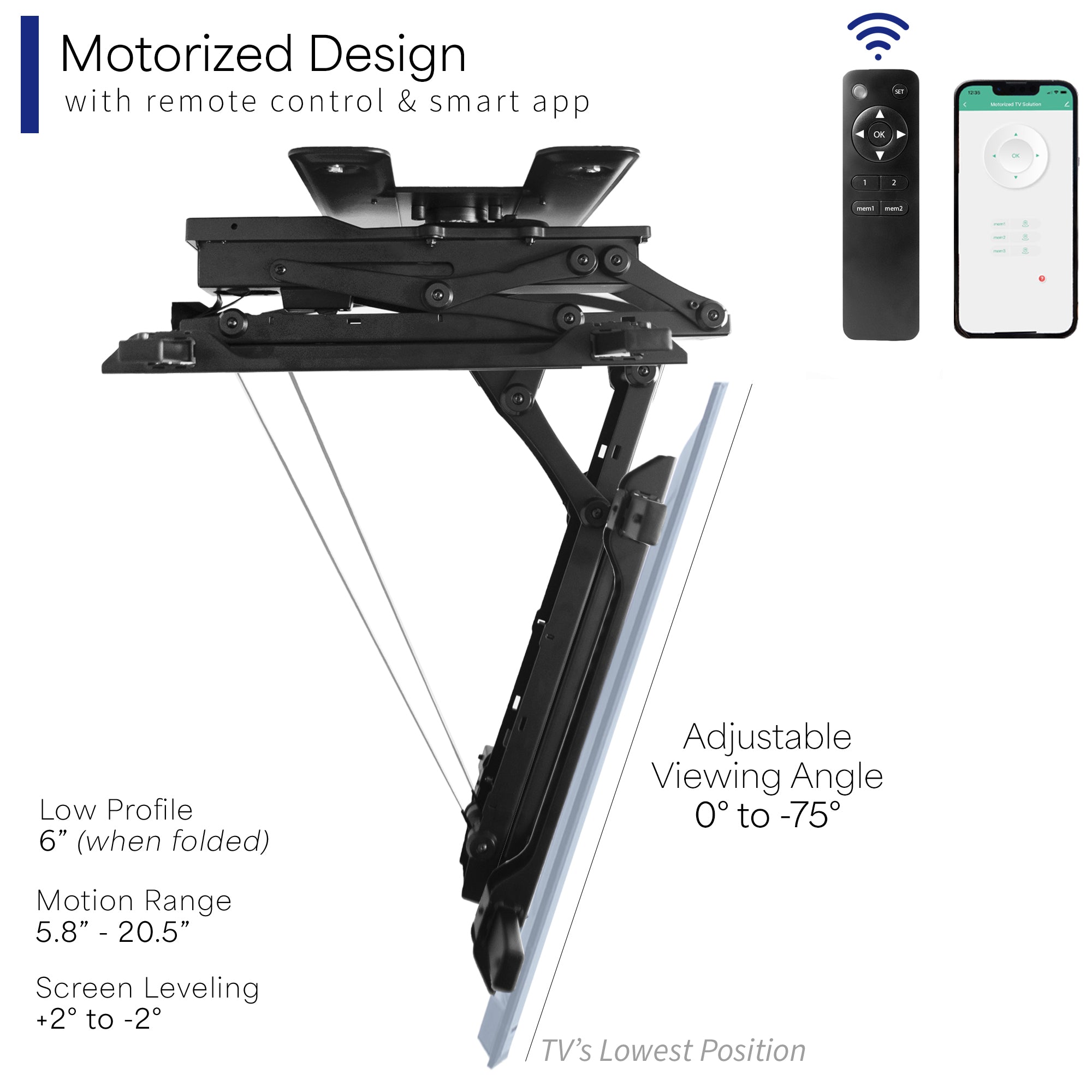 Heavy Duty Electric Flip Down Swivel TV Mount for 32
