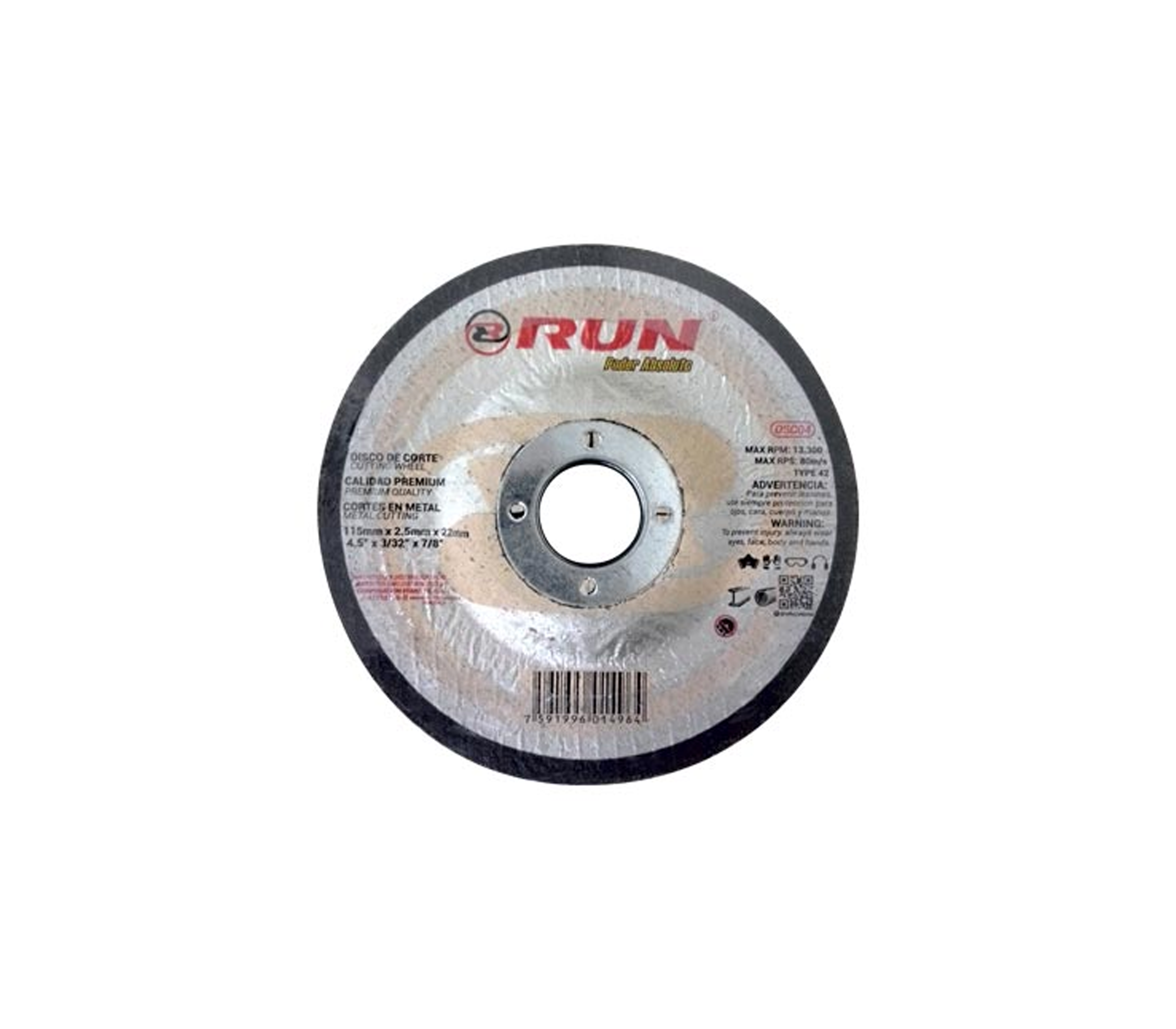 Disco Corte De Metal Hundido Run - Premium Metal Cutting Disc for DIY & Professional Use - Perfect for Metalworking, Grinding & Cutting Projects