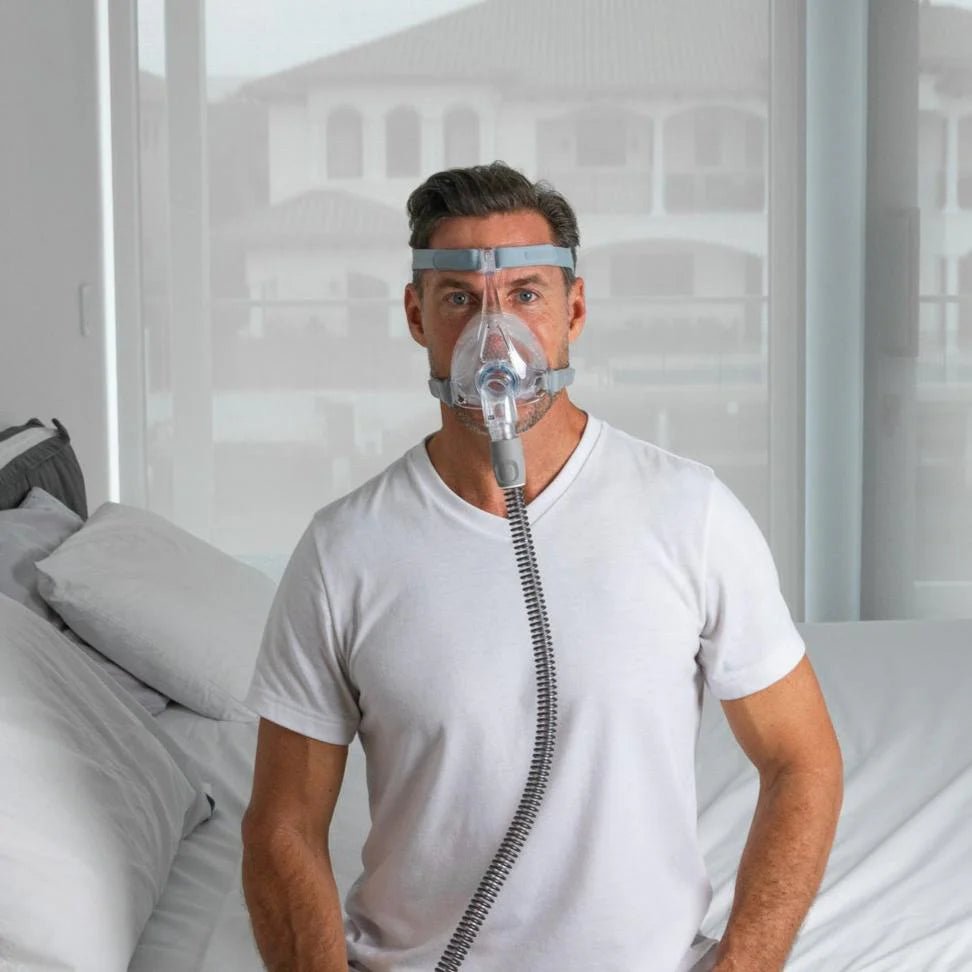 Premium Full Face CPAP Mask with Headgear for Sleep Apnea - Comfortable & Adjustable for Side Sleepers - Ideal for Home & Travel Use