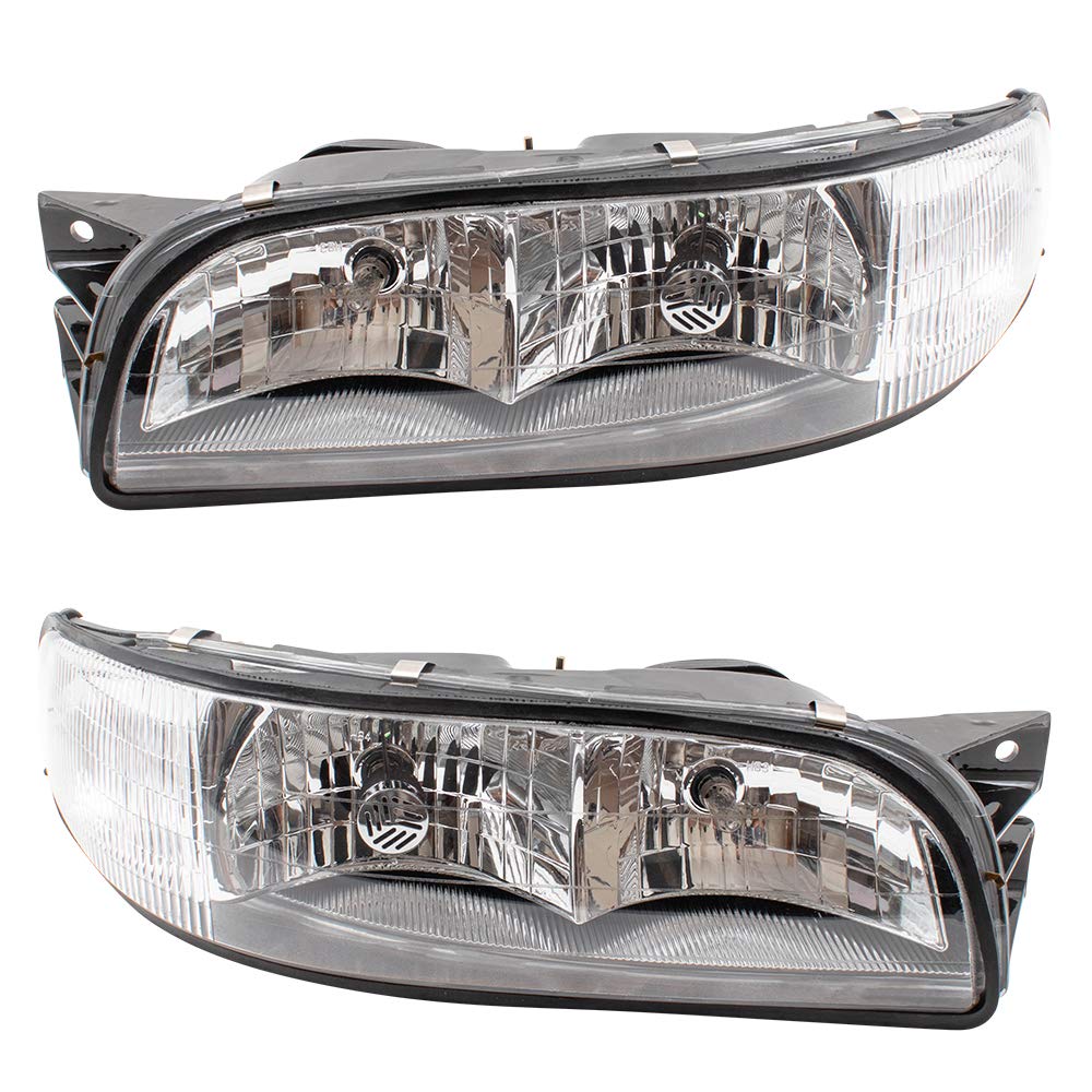 Brock Replacement Headlights Set - Driver & Passenger Side with Corner Lamps for 1997-1999 Buick LeSabre (Part #16525997, 16525998) | Direct Fit, Easy Installation | Perfect for Night Driving & Vehicle Restoration Projects