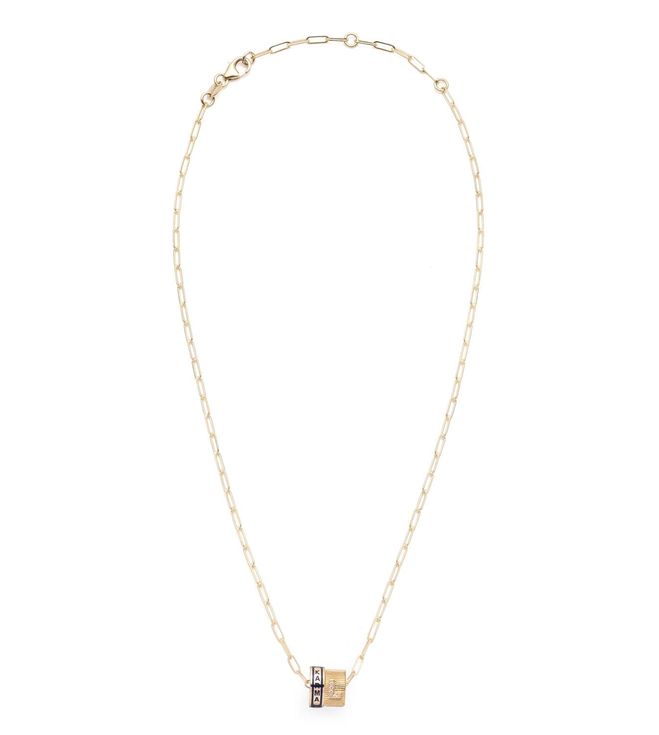 Karma & Pave Diamond Initial Heartbeat Super Fine Clip Chain Necklace - Perfect for Valentine's Day Gifts, Anniversary Presents & Everyday Elegance