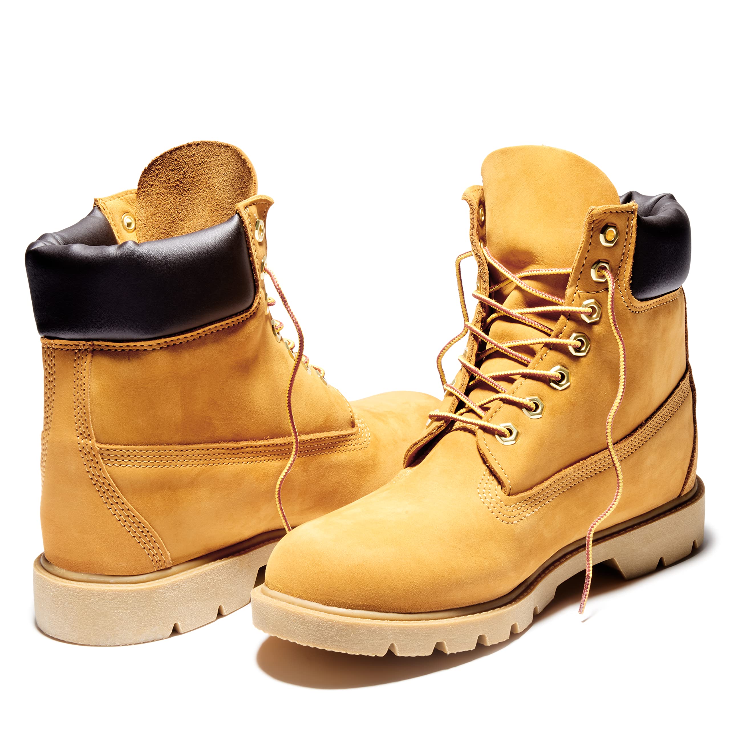 Timberland Men's 6 Inch Waterproof Leather Boots with Padded Collar - Durable Hiking & Work Boots for Outdoor Adventures and Construction Sites