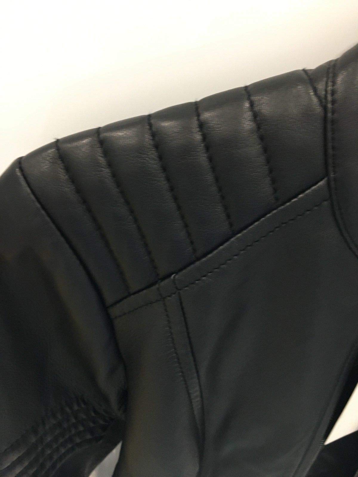 Women's Real Leather Motorcycle Jacket - Stylish Quilted Bomber Biker Jacket for Women (Black) | Perfect for Riding, Casual Outfits & Night Out