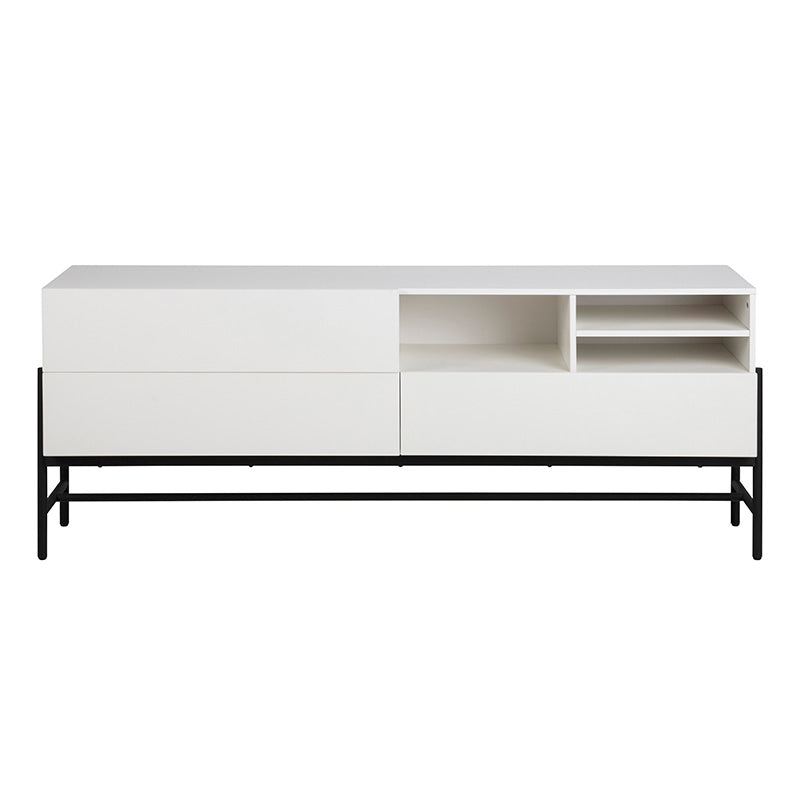 Modern MOGEN Sideboard Buffet Cabinet 185cm - White & Black Finish for Dining Room Storage & Living Room Organization